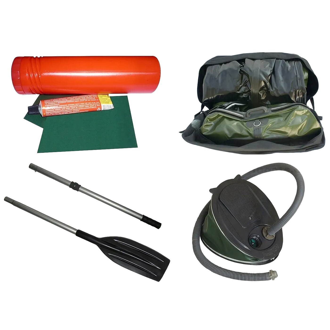 Gommone Kolibri K-240TL con pagliolato arrotolabile, striscia di protezione e specchio di poppa per motore - Green