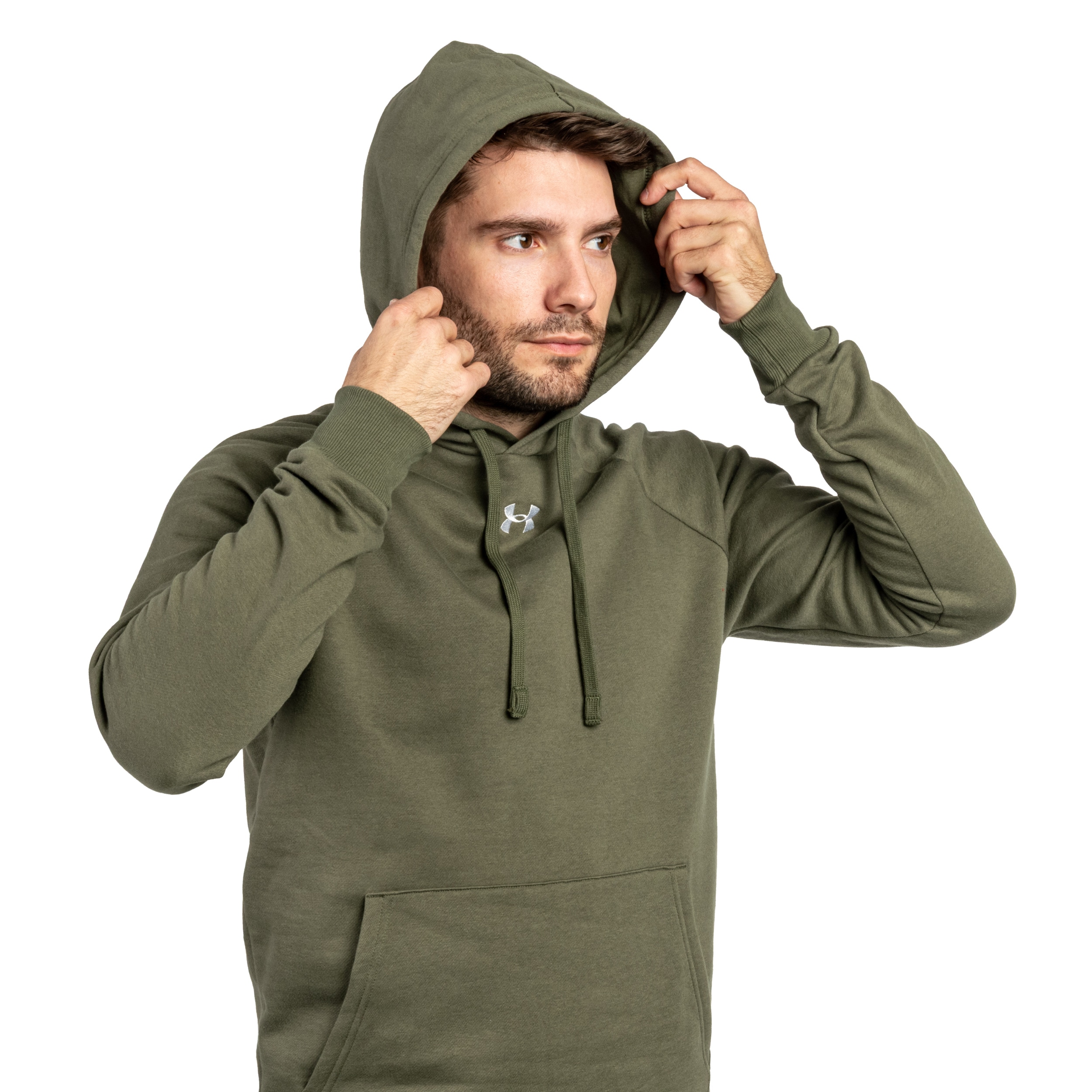 Felpa Under Armour Rival Fleece - Marine OD Green/White