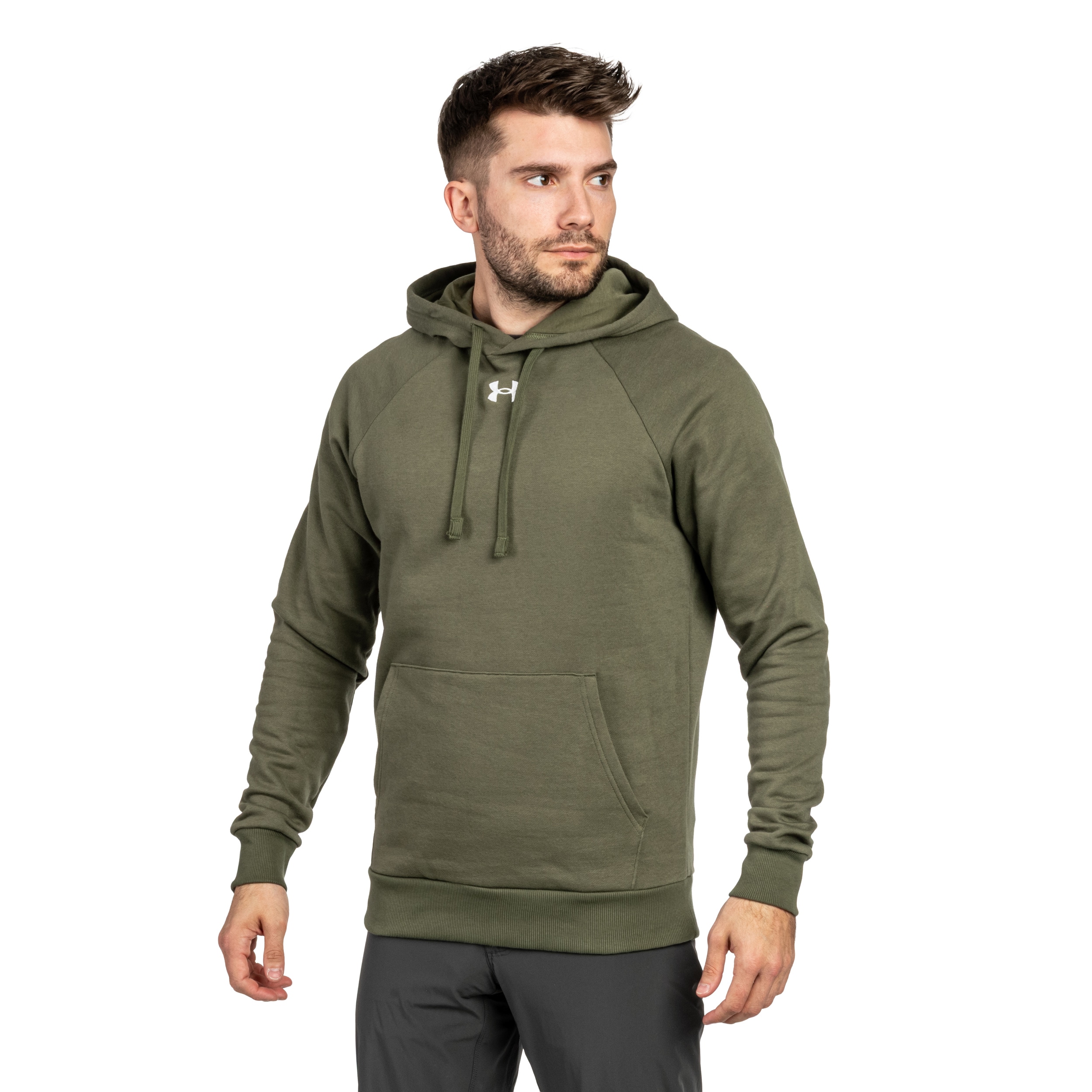 Felpa Under Armour Rival Fleece - Marine OD Green/White