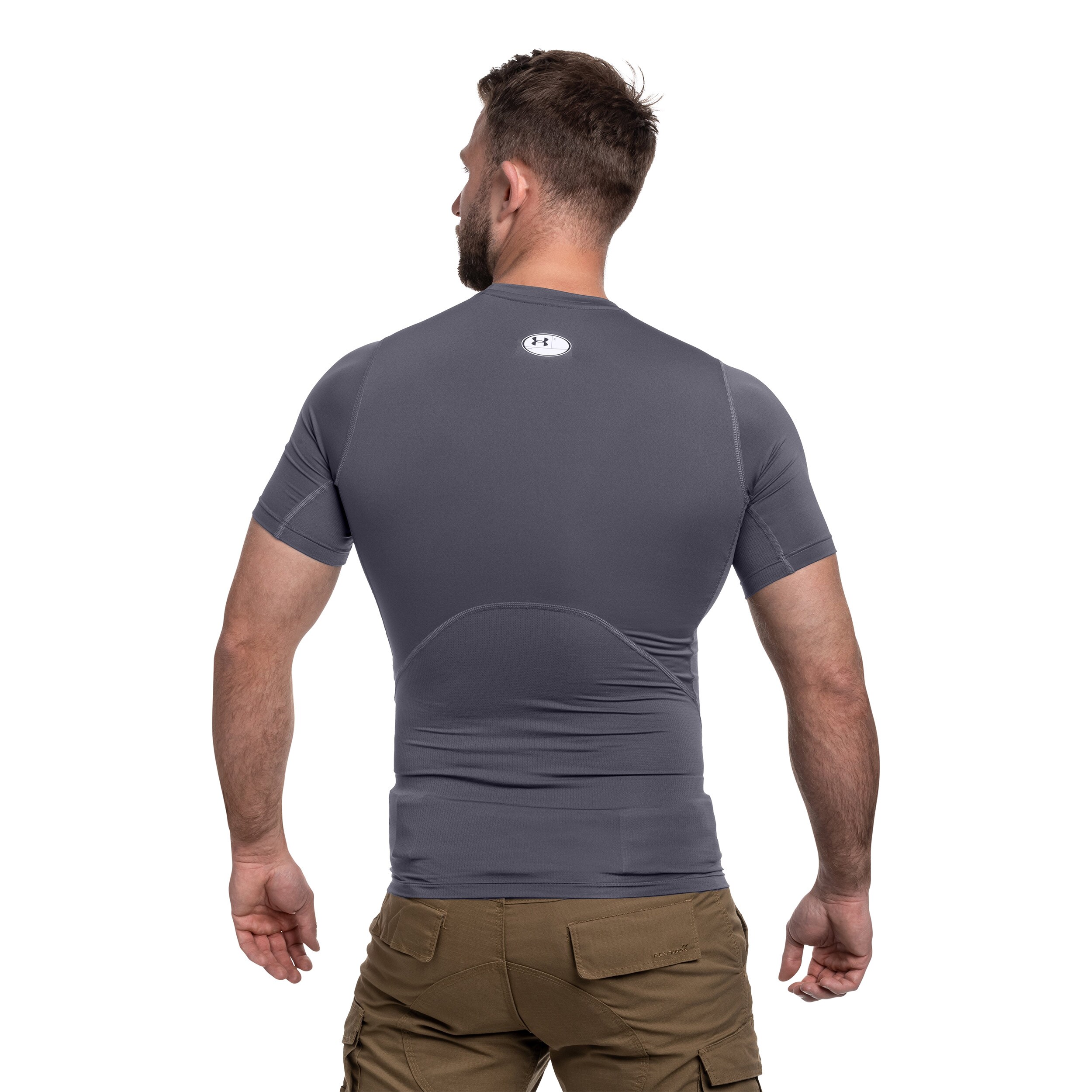 Maglia termica Under Armour Compressed HeatGear - Castlerock/White