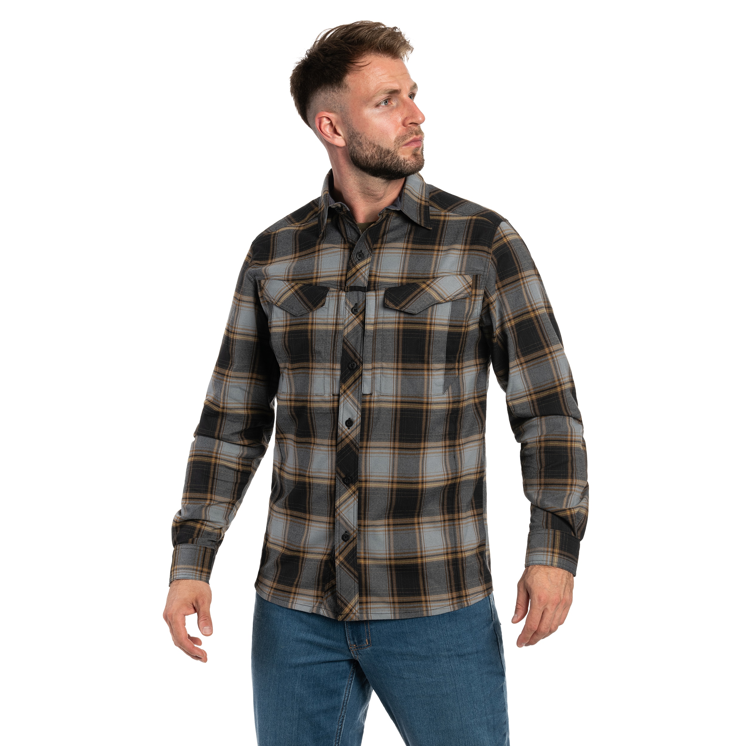 Camicia Helikon-Tex Defender Mk2 Nylon Sorona Blend - Dark Ochre Plaid