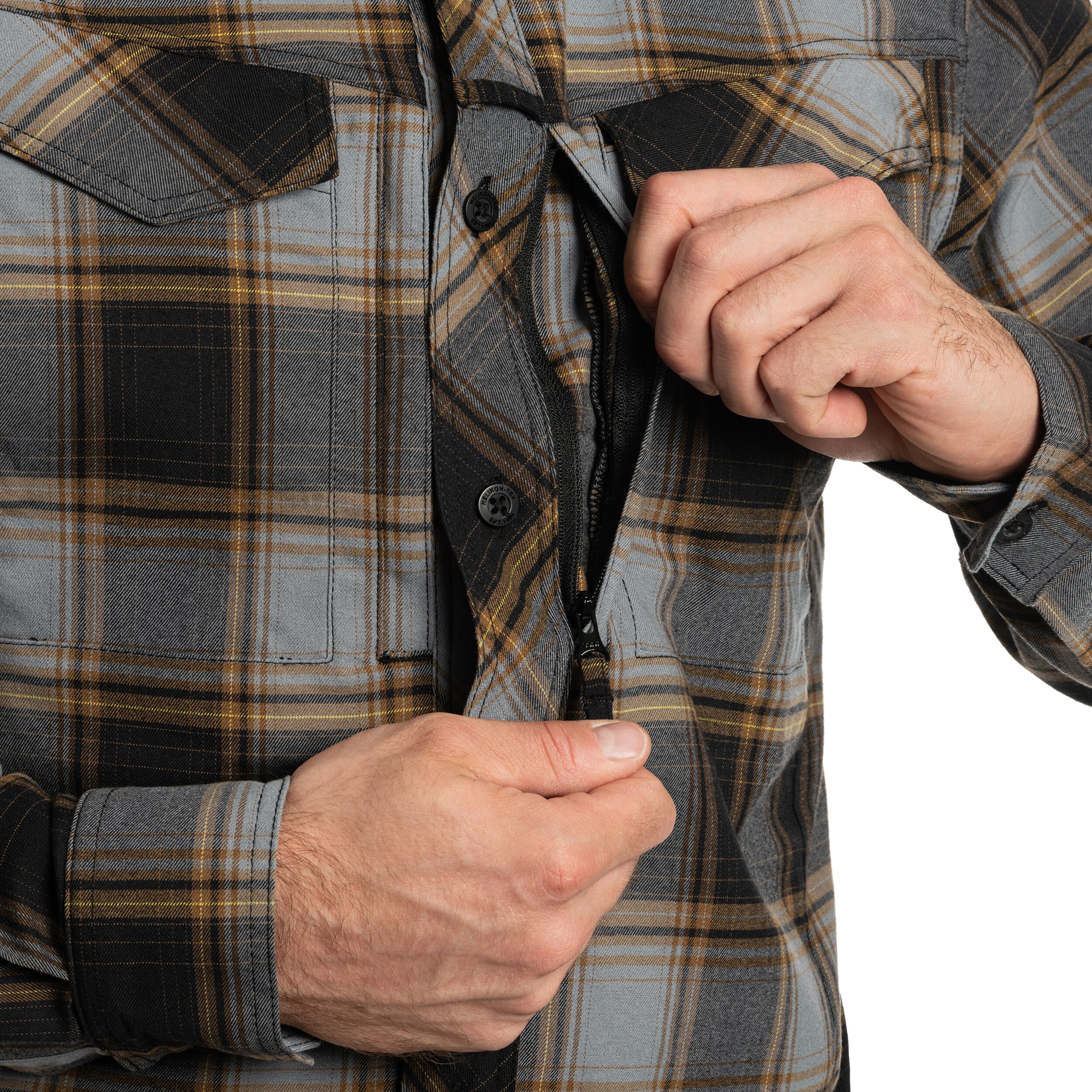Camicia Helikon-Tex Defender Mk2 Nylon Sorona Blend - Dark Ochre Plaid
