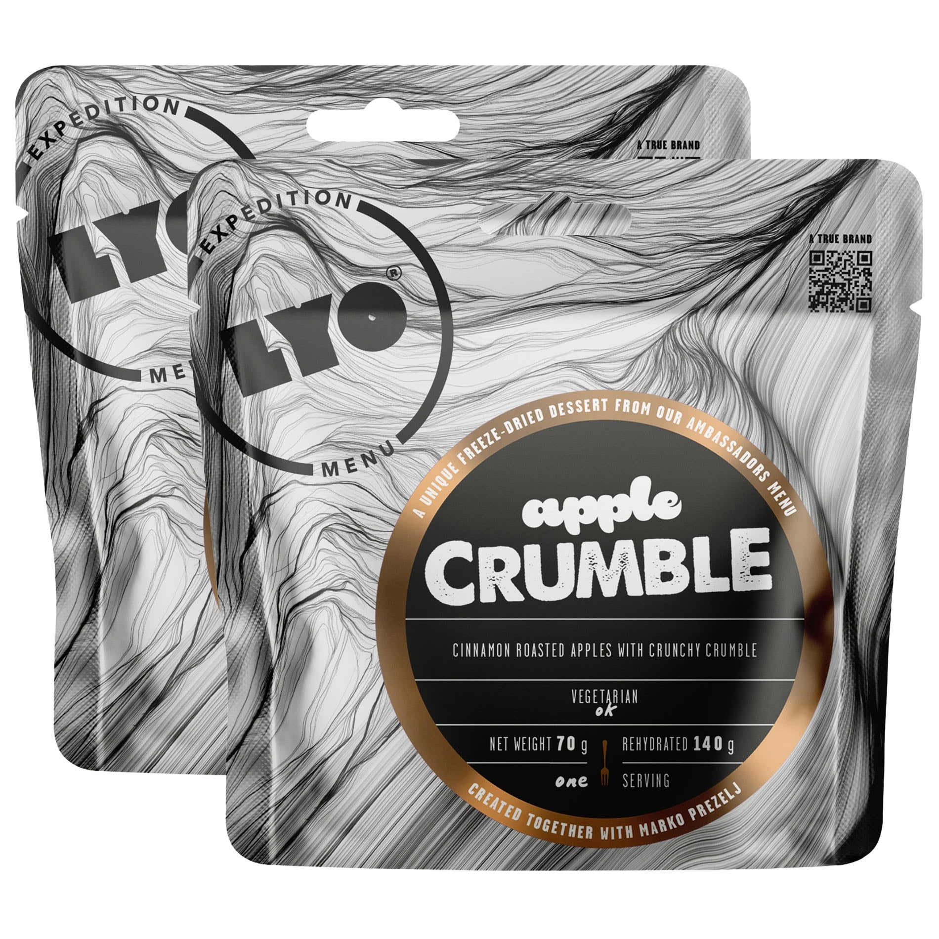 Crumble con mela liofilizzato LYOFOOD 70 g/358 kcal - 2 pezzi