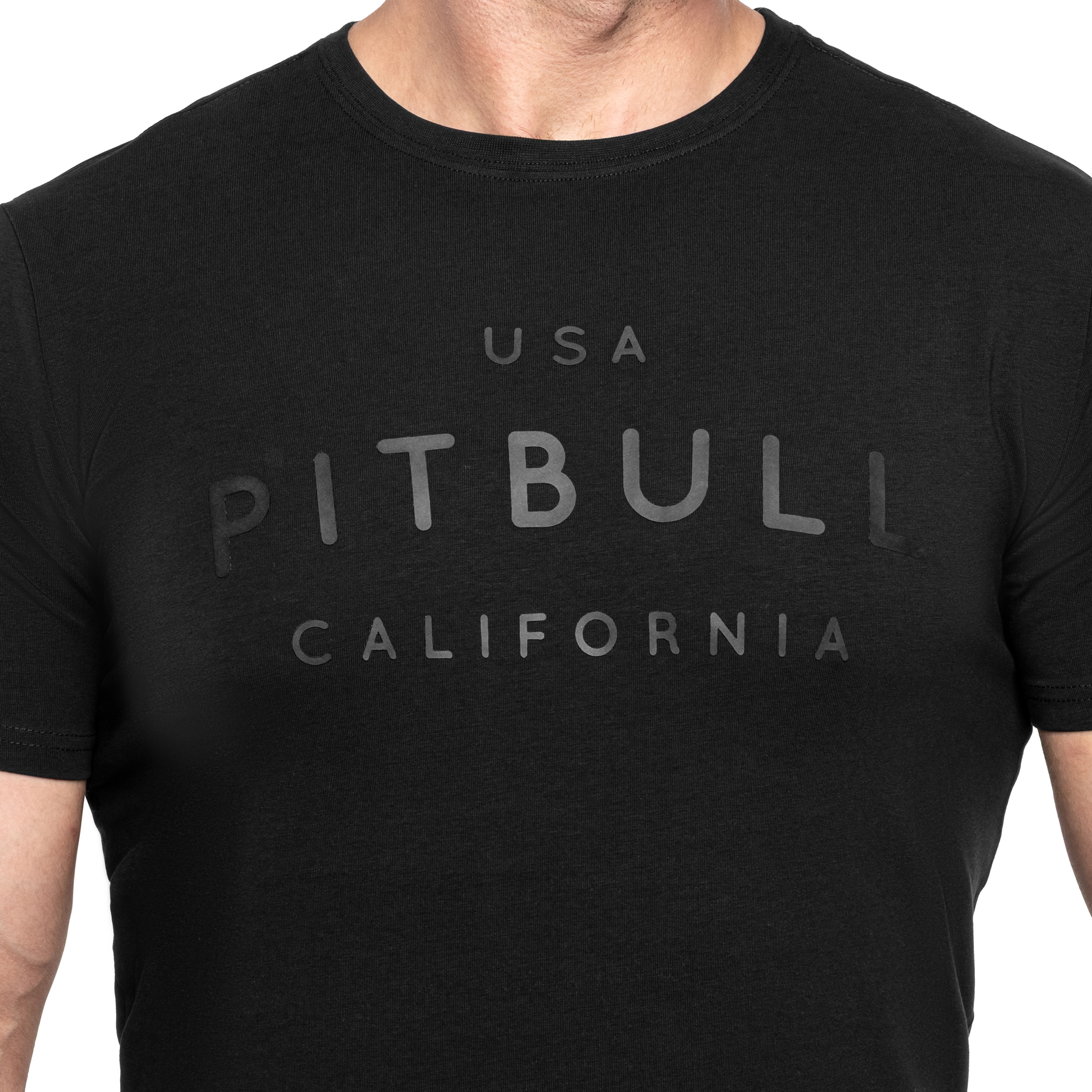 T-shirt Pitbull Slim Fit USA Cal - Black