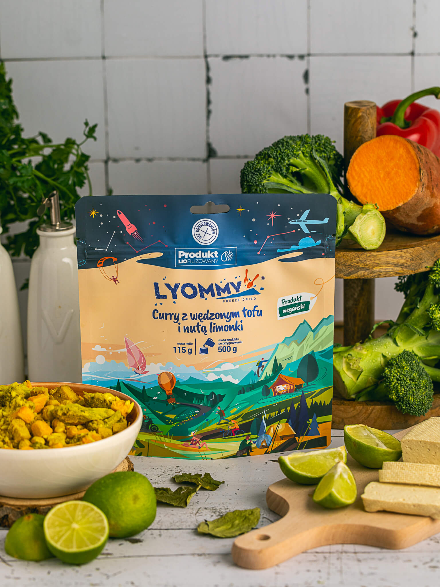 Pasto liofilizzato Lyommy Curry con tofu affumicato e lime 115 g/527 kcal