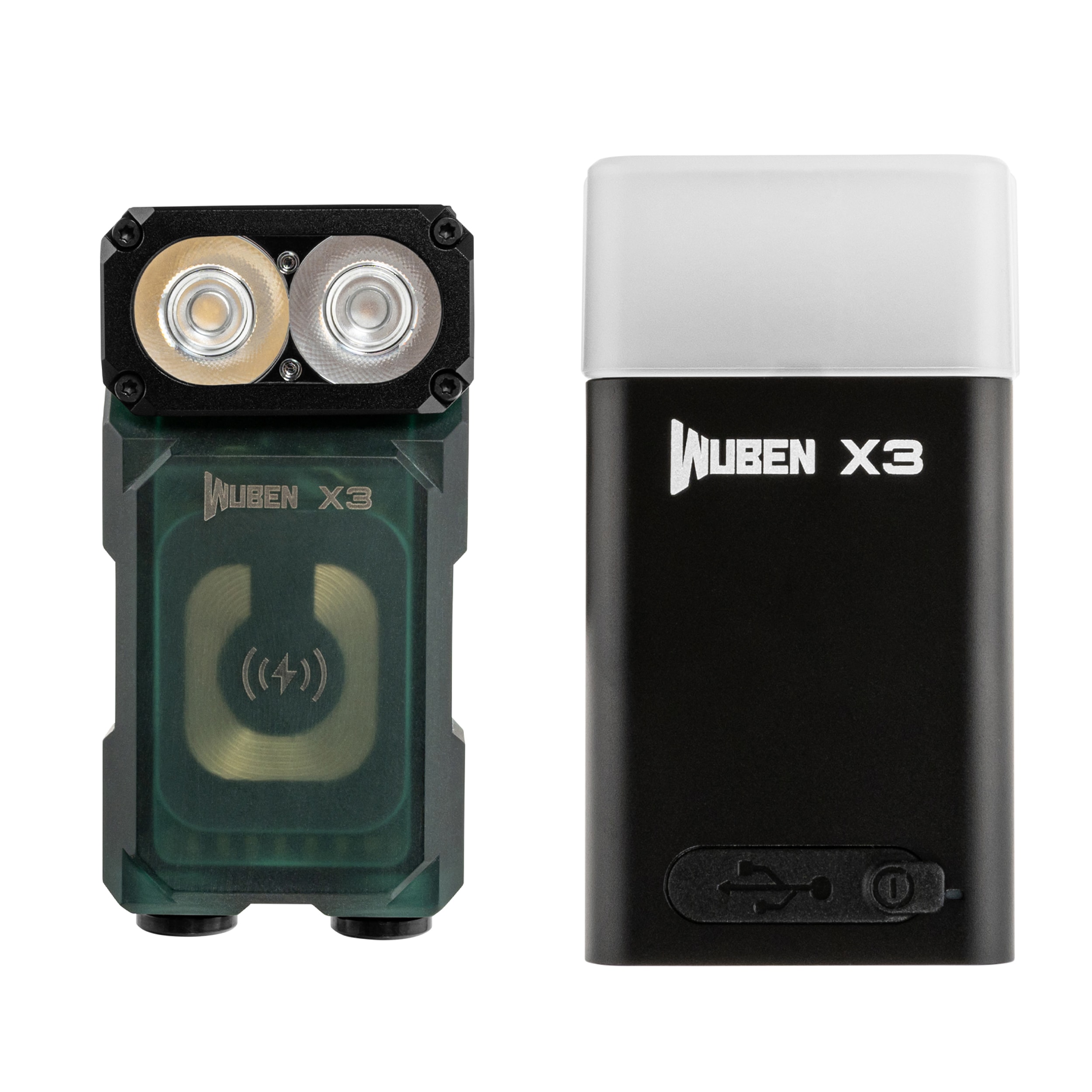 Torcia Wuben X3 Pro Green + box di ricarica in alluminio - 700 lumen