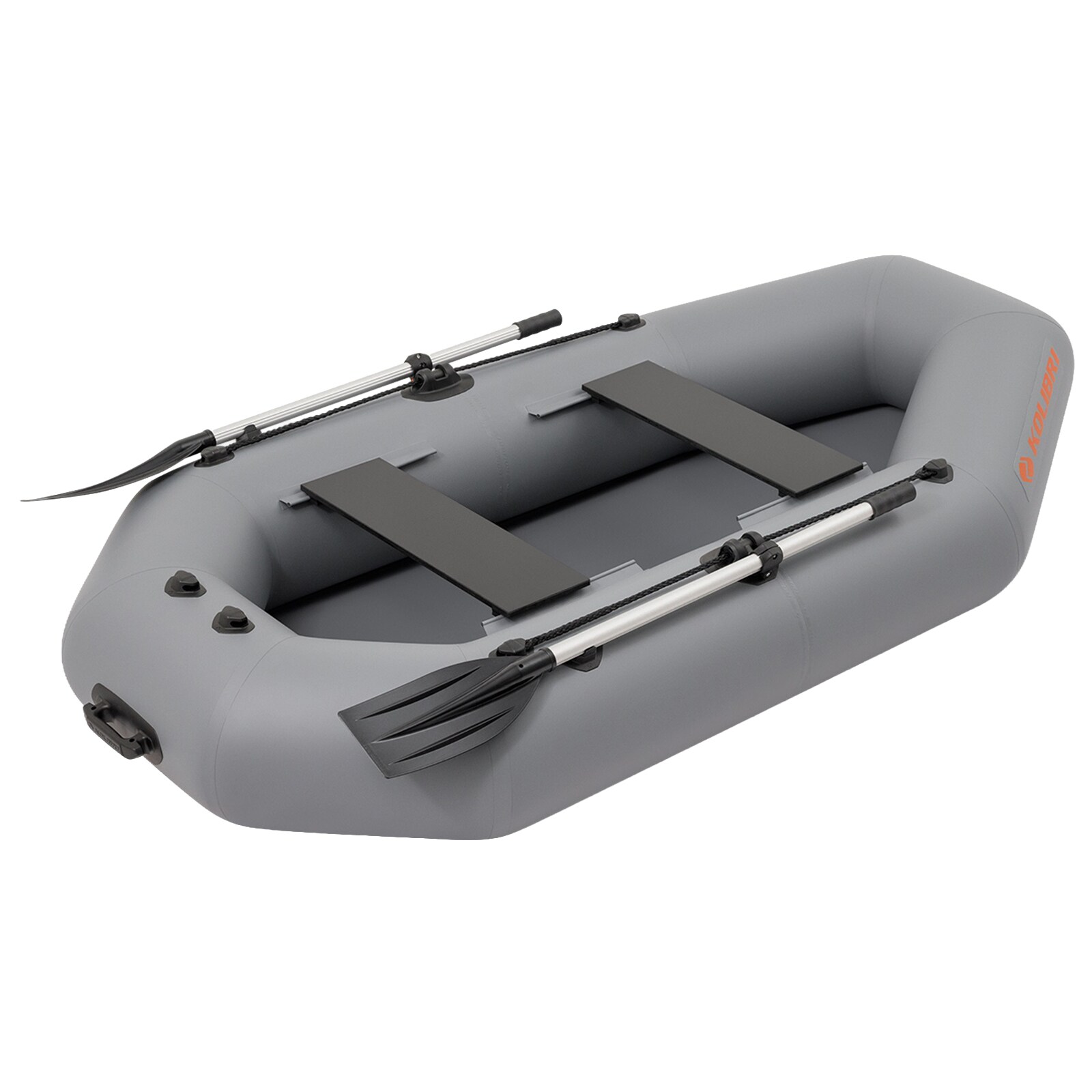 Gommone Kolibri K-240T con pavimento arrotolabile e specchio di poppa per motore - Dark Grey