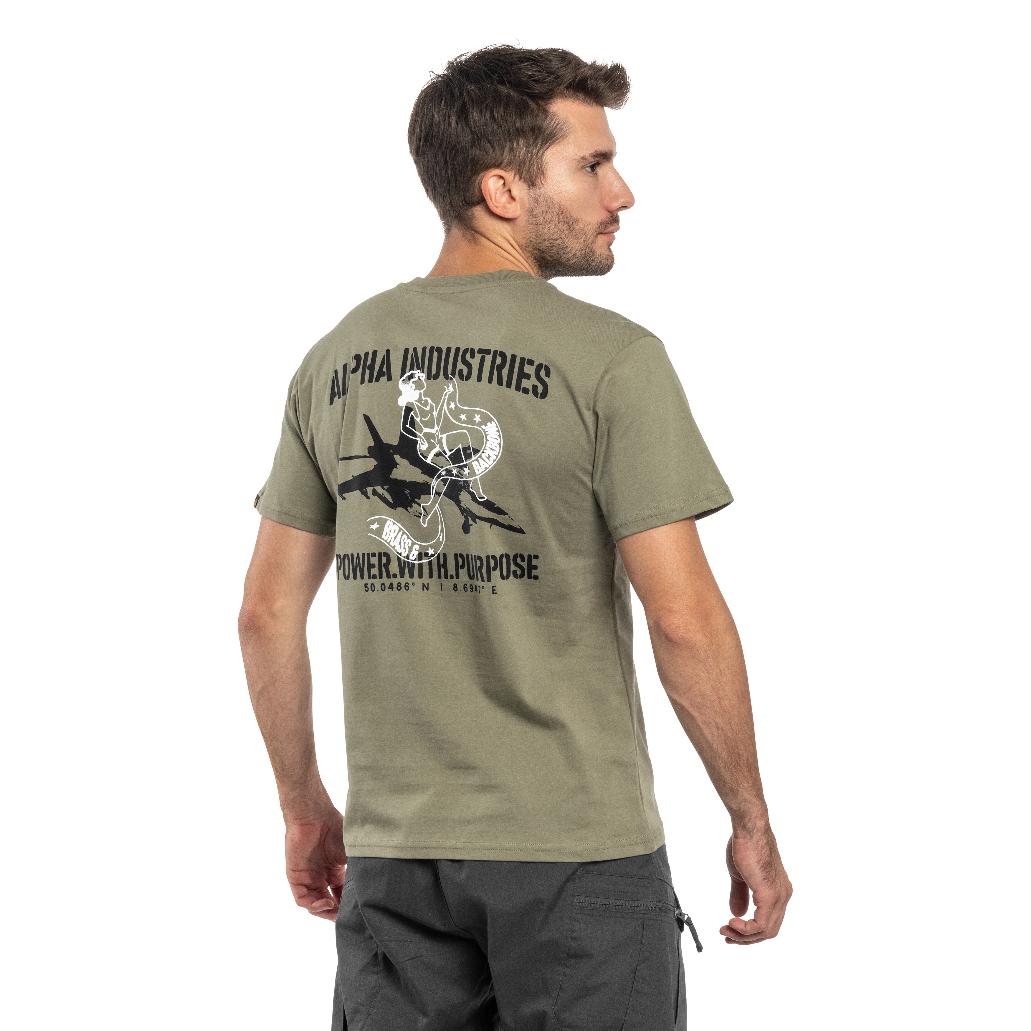 T-shirt Alpha Industries Noseart Backprint - Olive