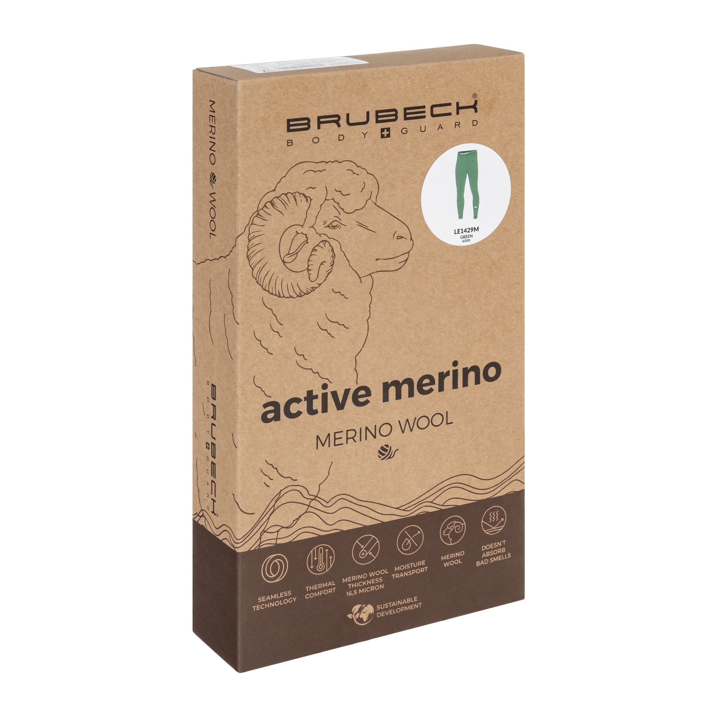 Leggings termici Brubeck Active Merino V2 - Verdi