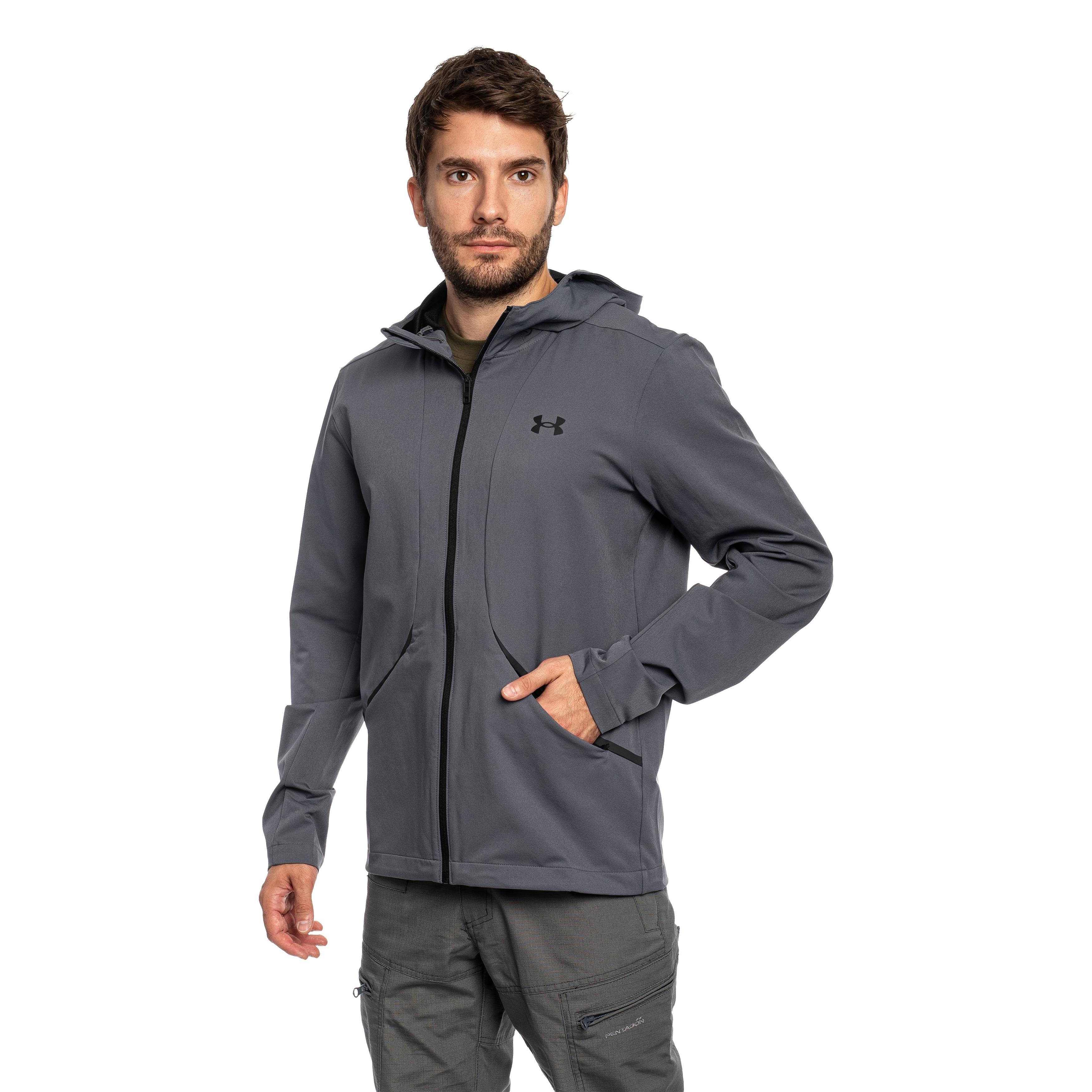 Giacca Under Armour Unstoppable Woven - Castlerock/Black