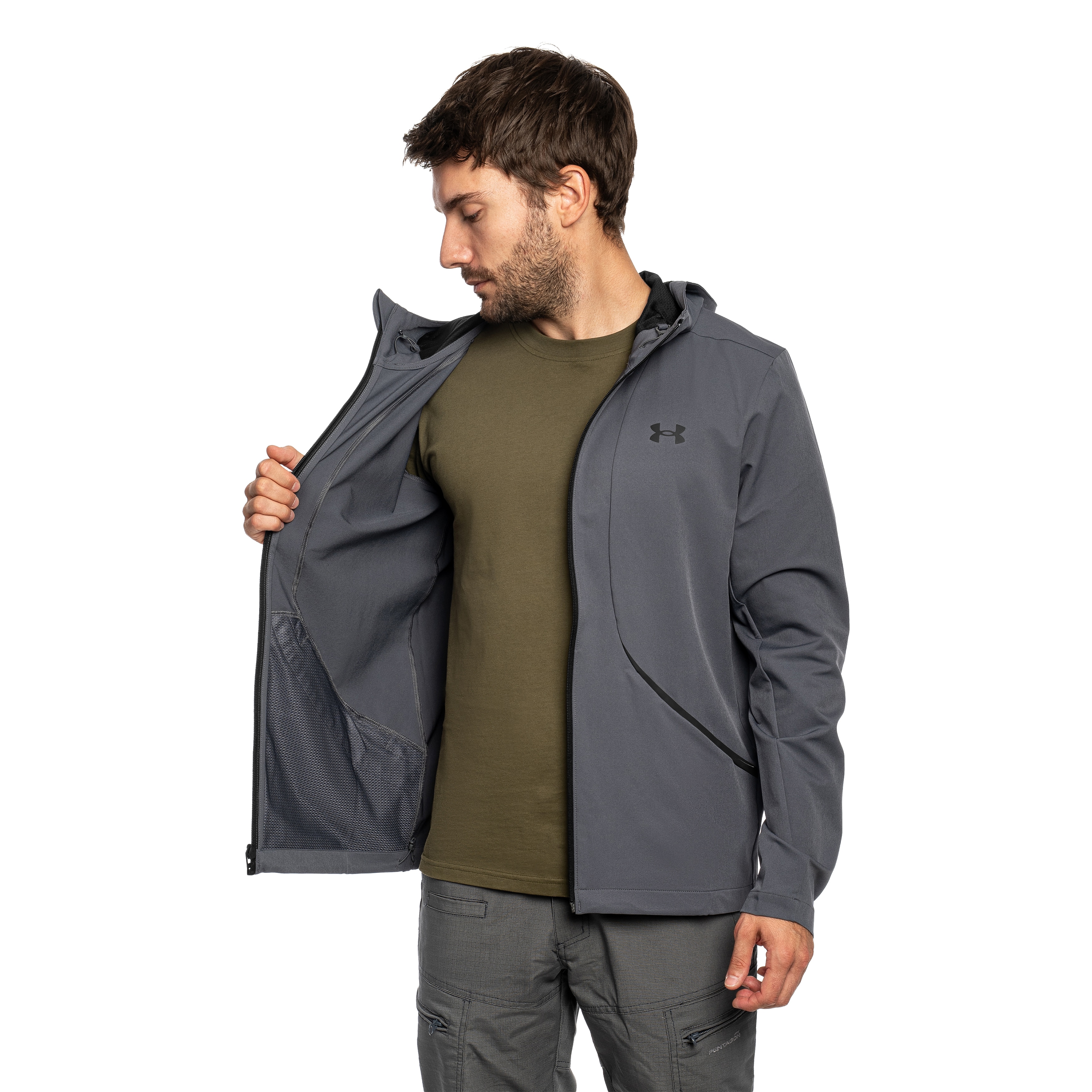 Giacca Under Armour Unstoppable Woven - Castlerock/Black