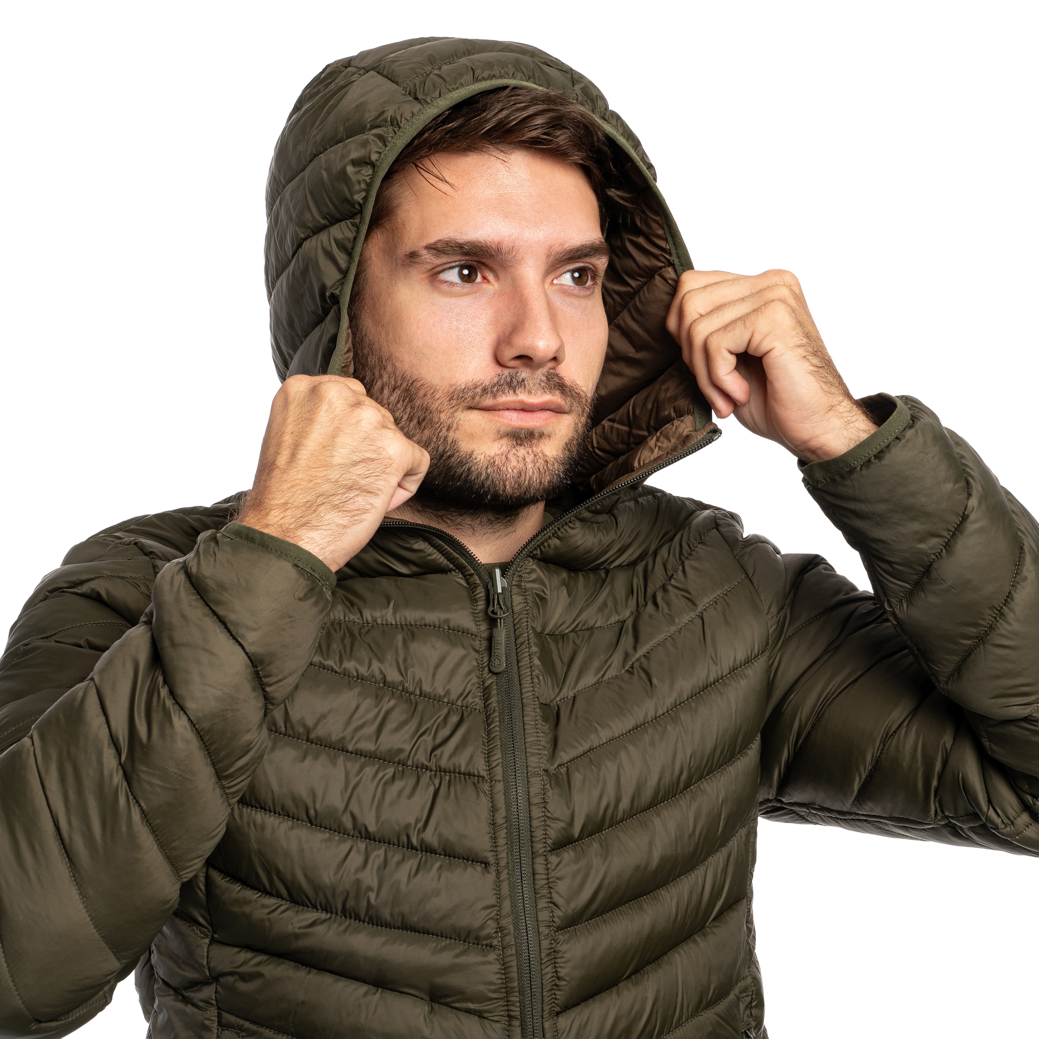 Giacca MFH Reversible Quilted Thermal Jacket - OD Green/Brown