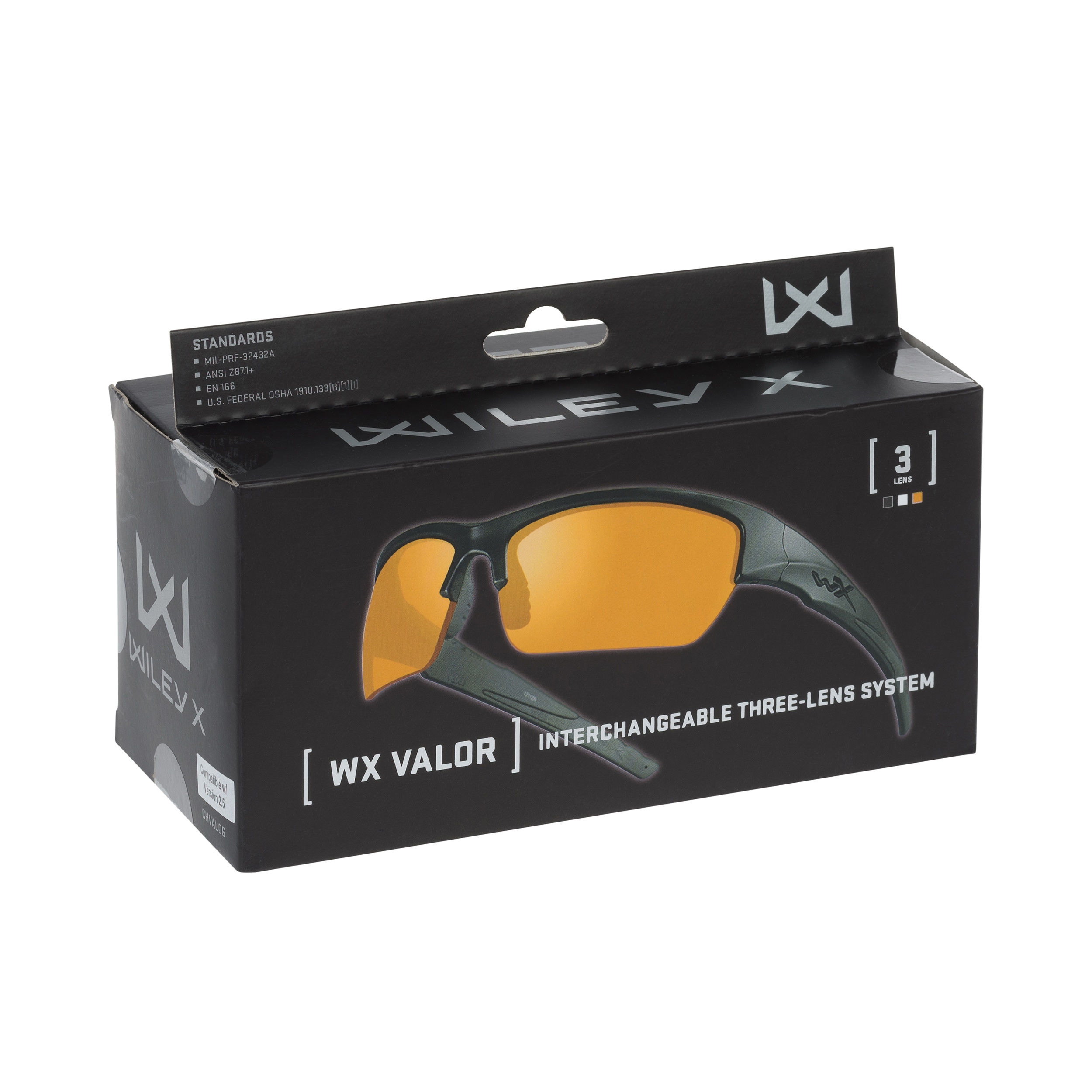 Occhiali tattici Wiley X Valor 2.5 Set 3in1 - Matte Black