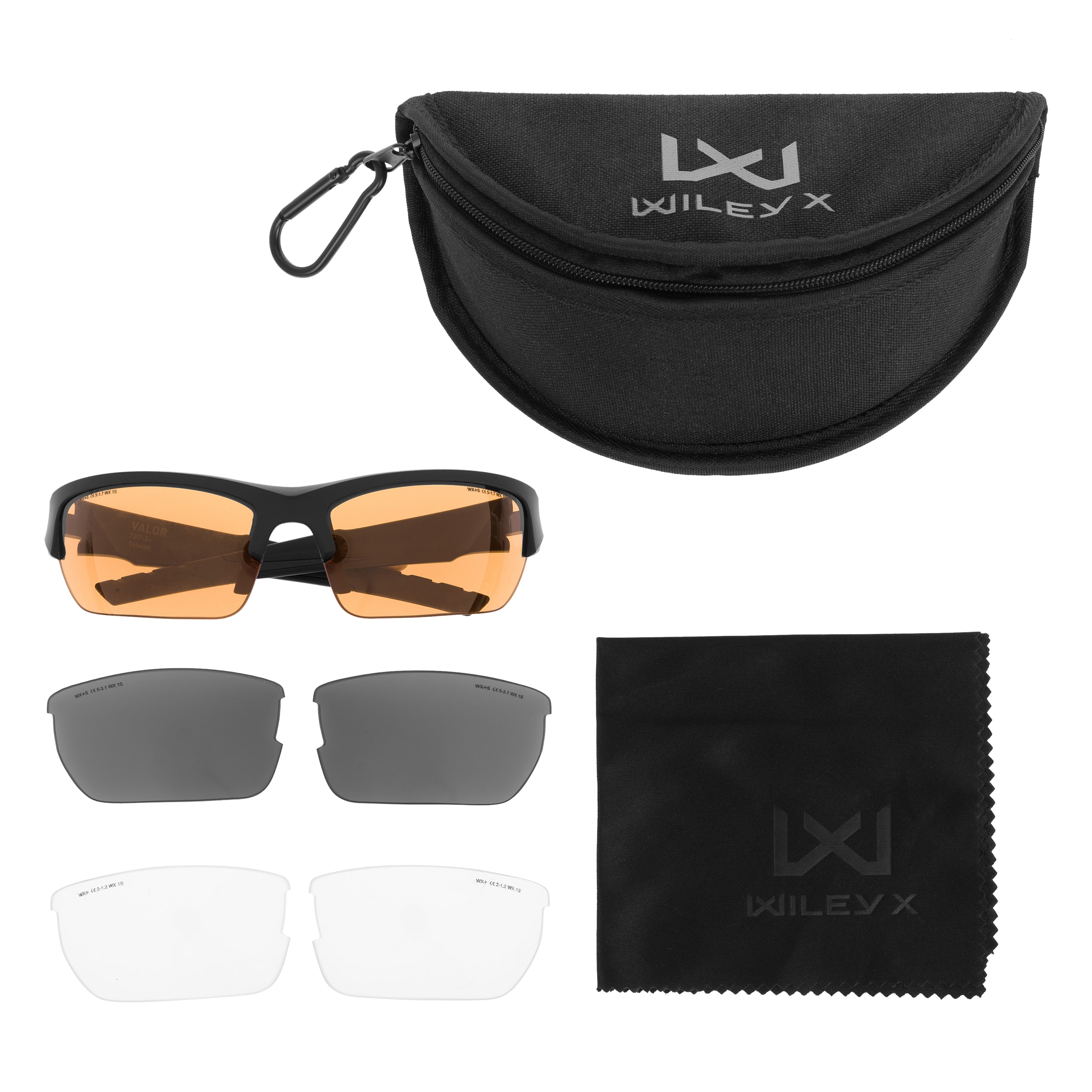 Occhiali tattici Wiley X Valor 2.5 Set 3in1 - Matte Black
