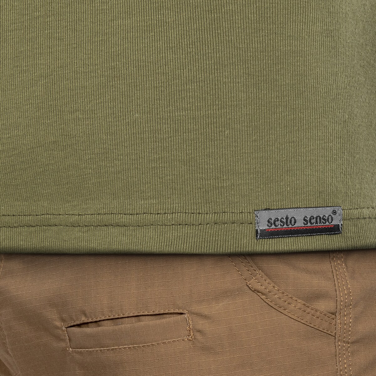 Maglietta Sesto Senso Motivo 111 a maniche lunghe - Olive
