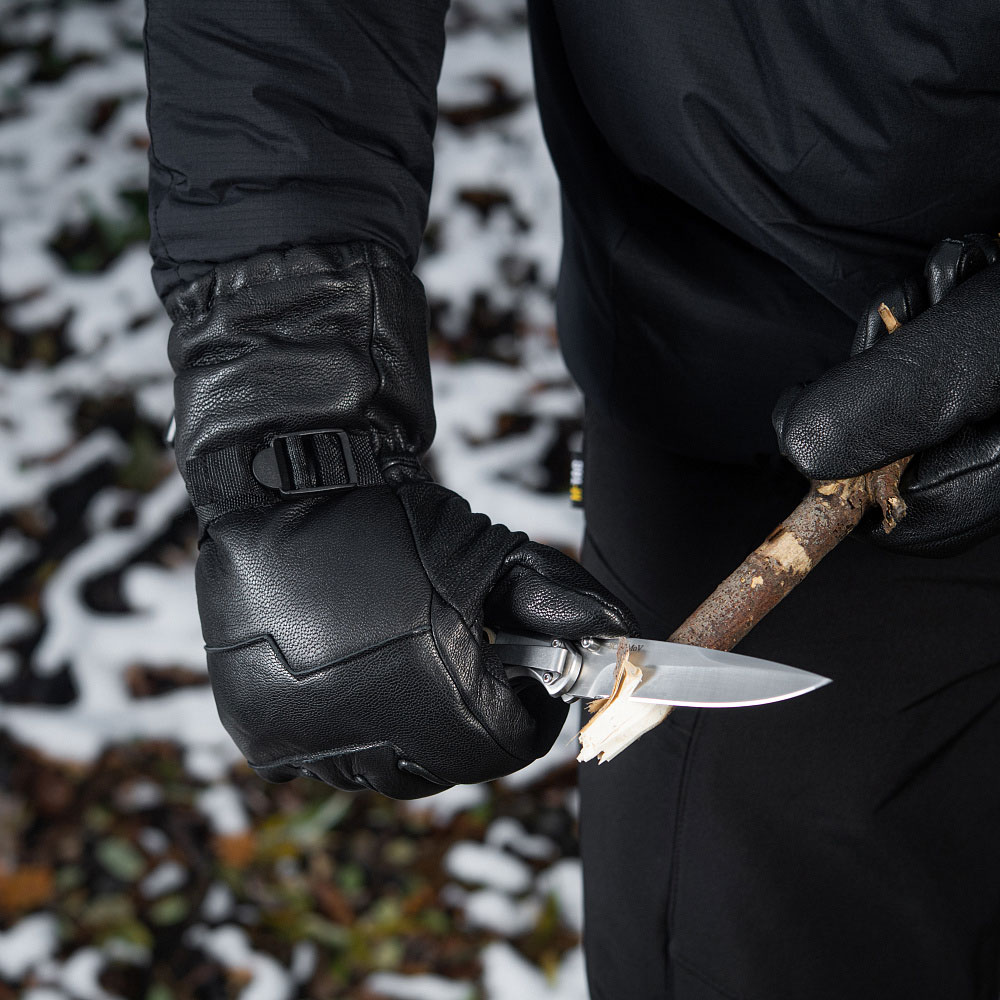 Guanti invernali in pelle M-Tac - Black