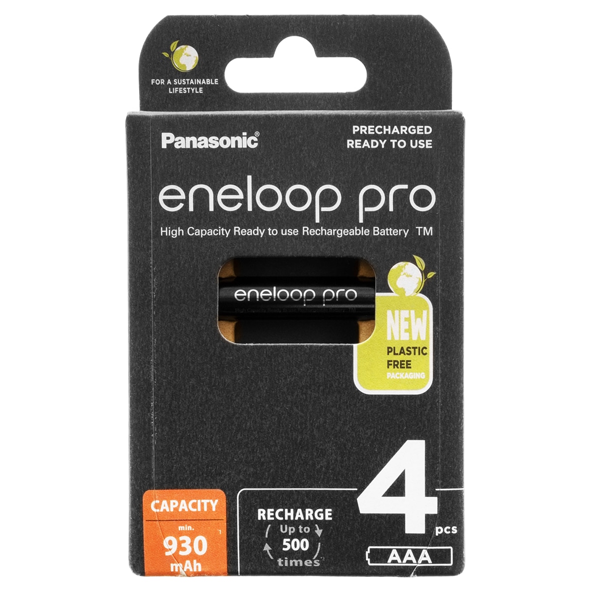 Batteria ricaricabile Panasonic Eneloop Pro AAA 930 mAh - 4 pezzi
