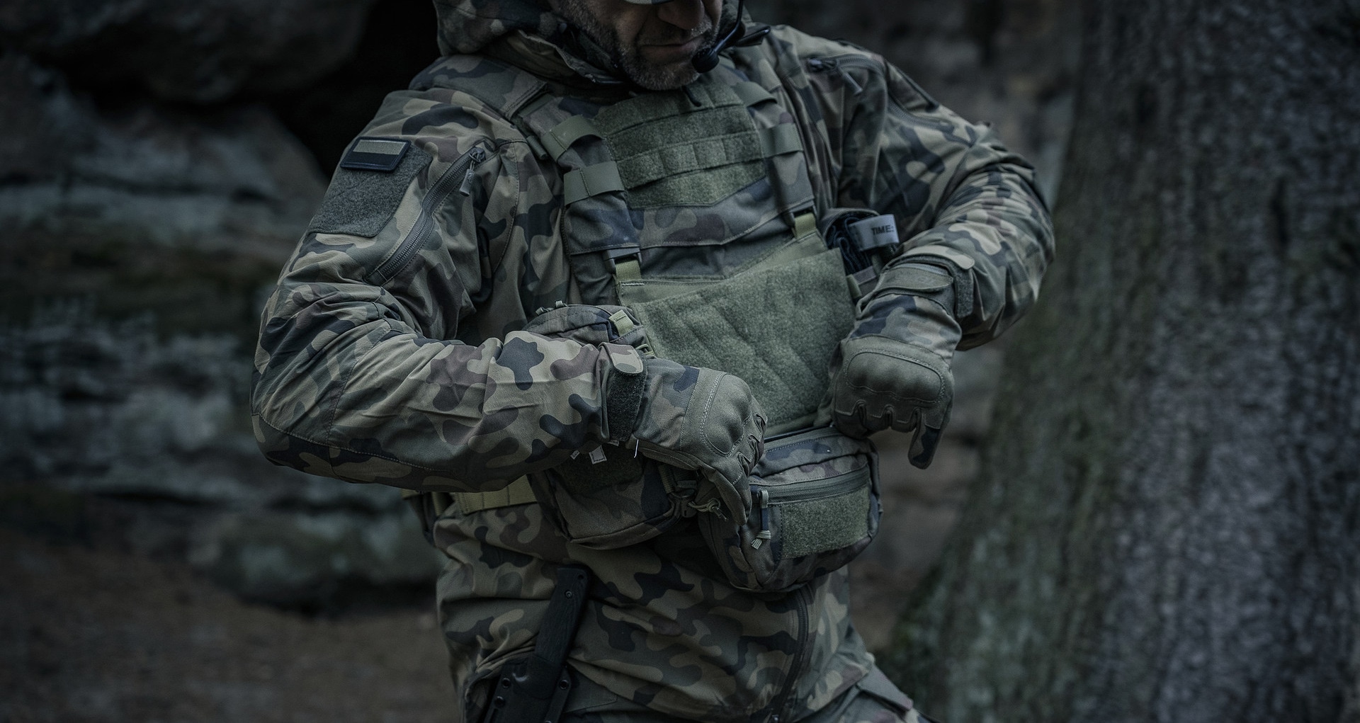 Guanti tattici Texar Combat - wz.93 Pantera PL Woodland