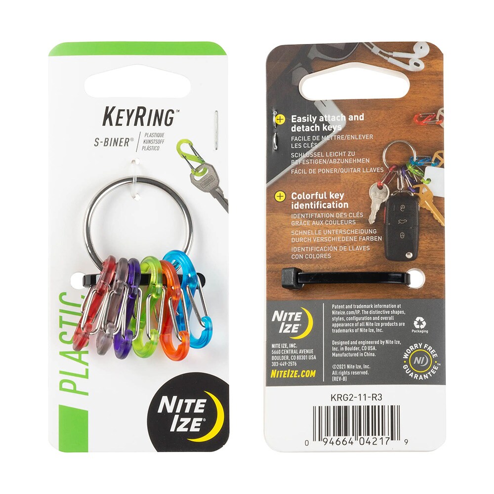 Portachiavi Nite Ize S-Biner KeyRing Locker - 6 pezzi