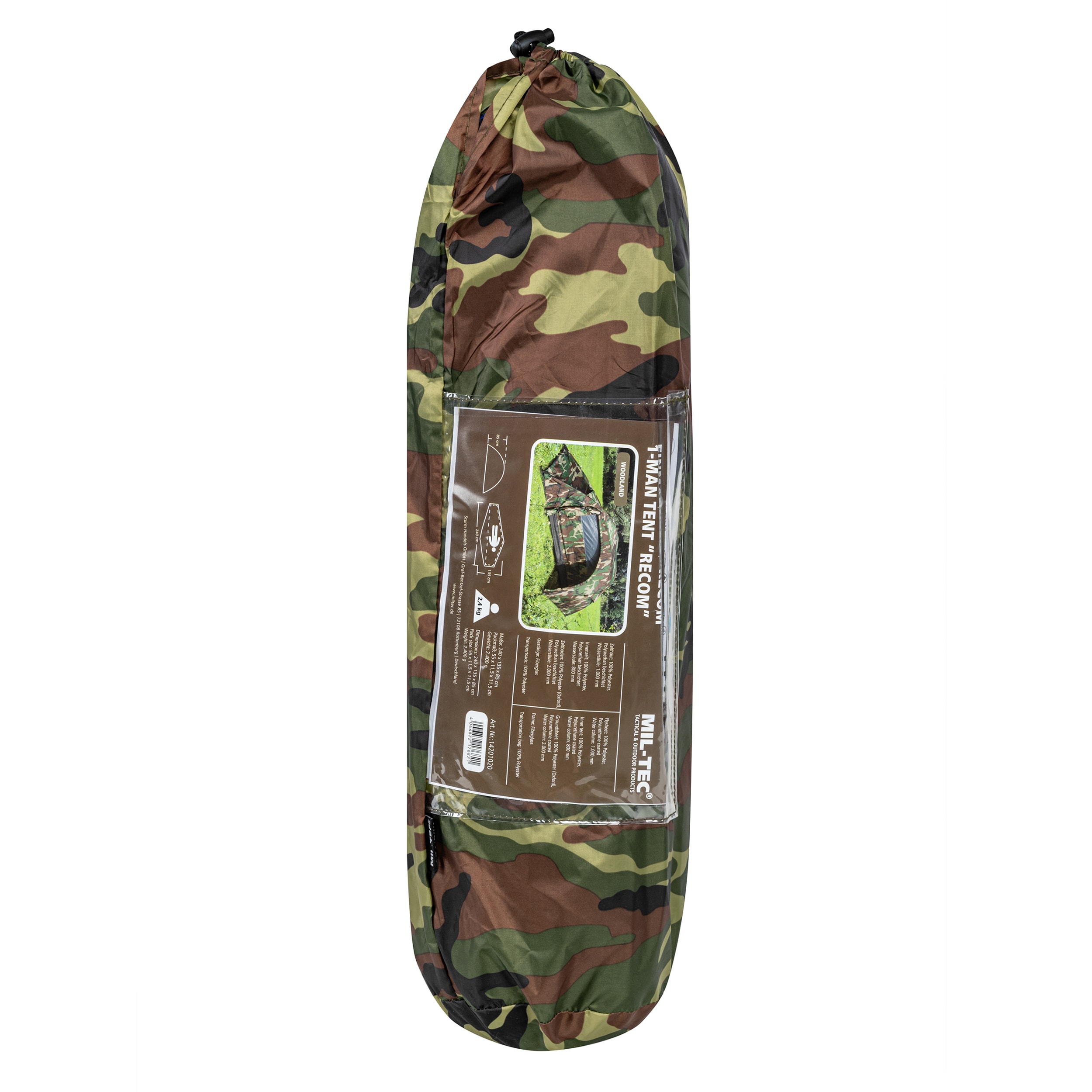 Tenda norka Mil-Tec Recom 1 persona - Woodland