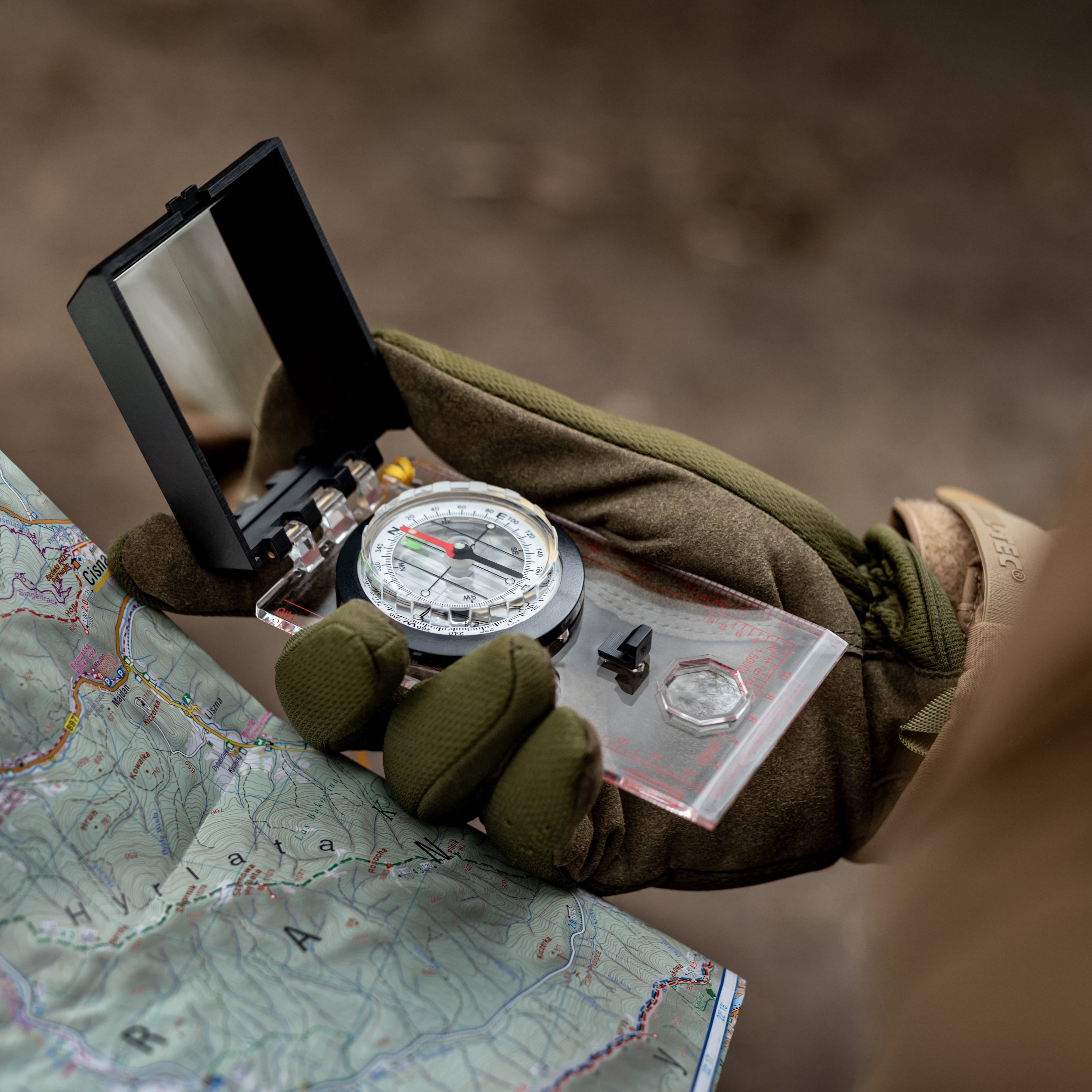 Bussola da mappa Mil-Tec con specchio