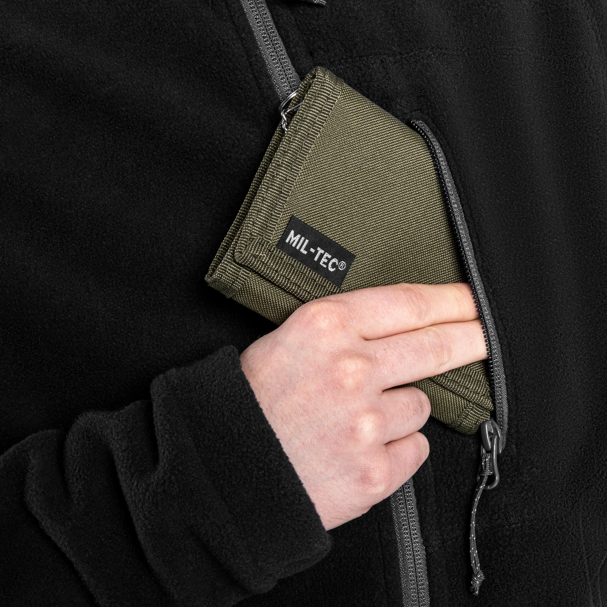 Portafoglio Mil-Tec con catenina - Olive