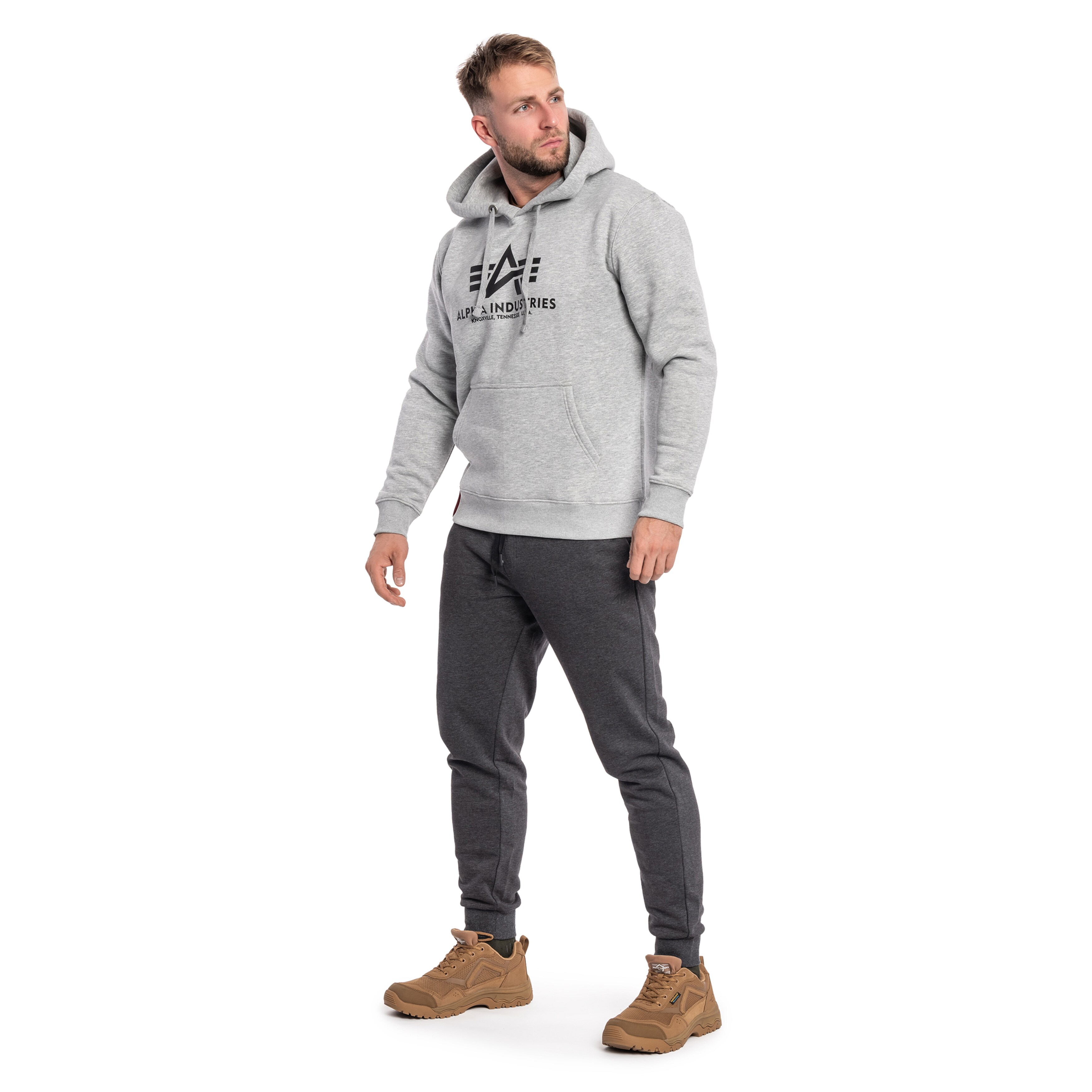 Felpa con cappuccio Alpha Industries Basic Hoody - Grey Heather