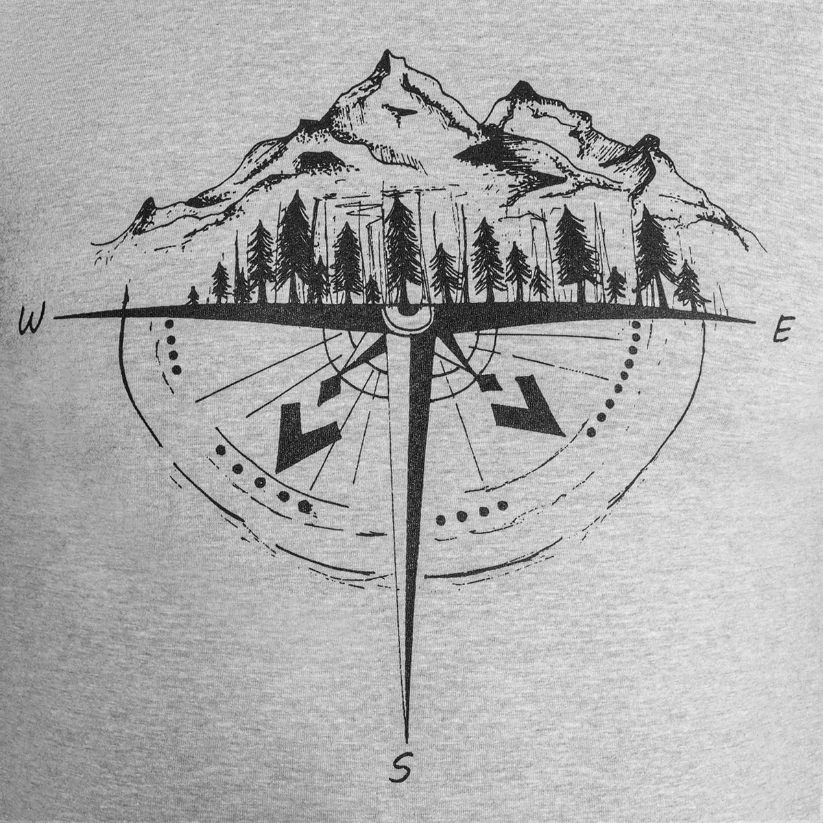 T-shirt TigerWood Rosa dei Venti - Grigia