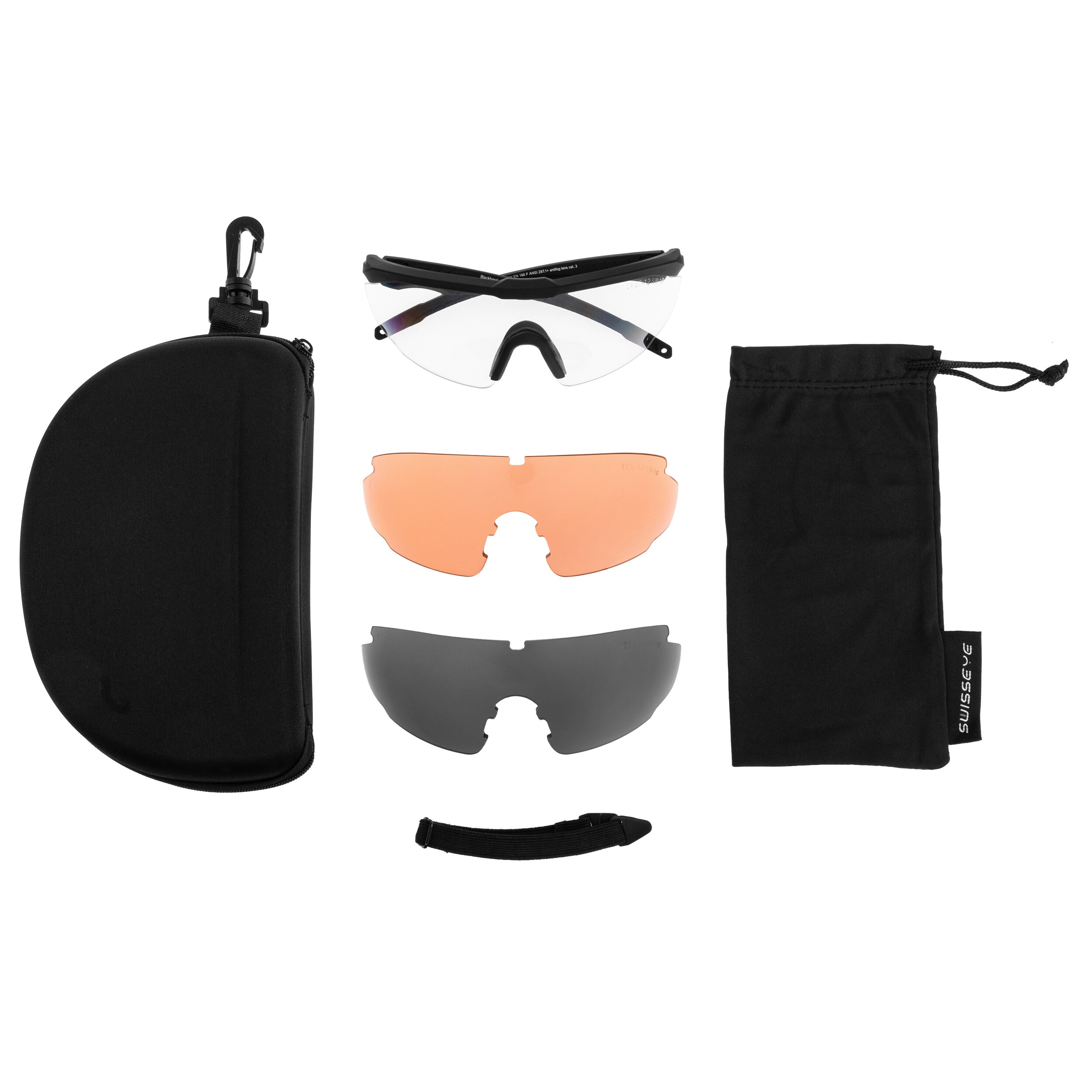 Occhiali tattici SwissEye Blackhawk - Nero