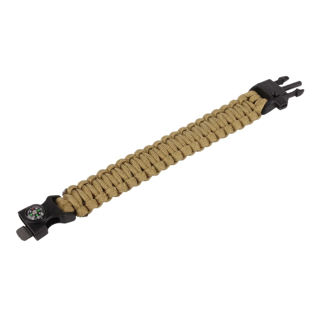 Braccialetto Paracord con bussola 8'' - Coyote
