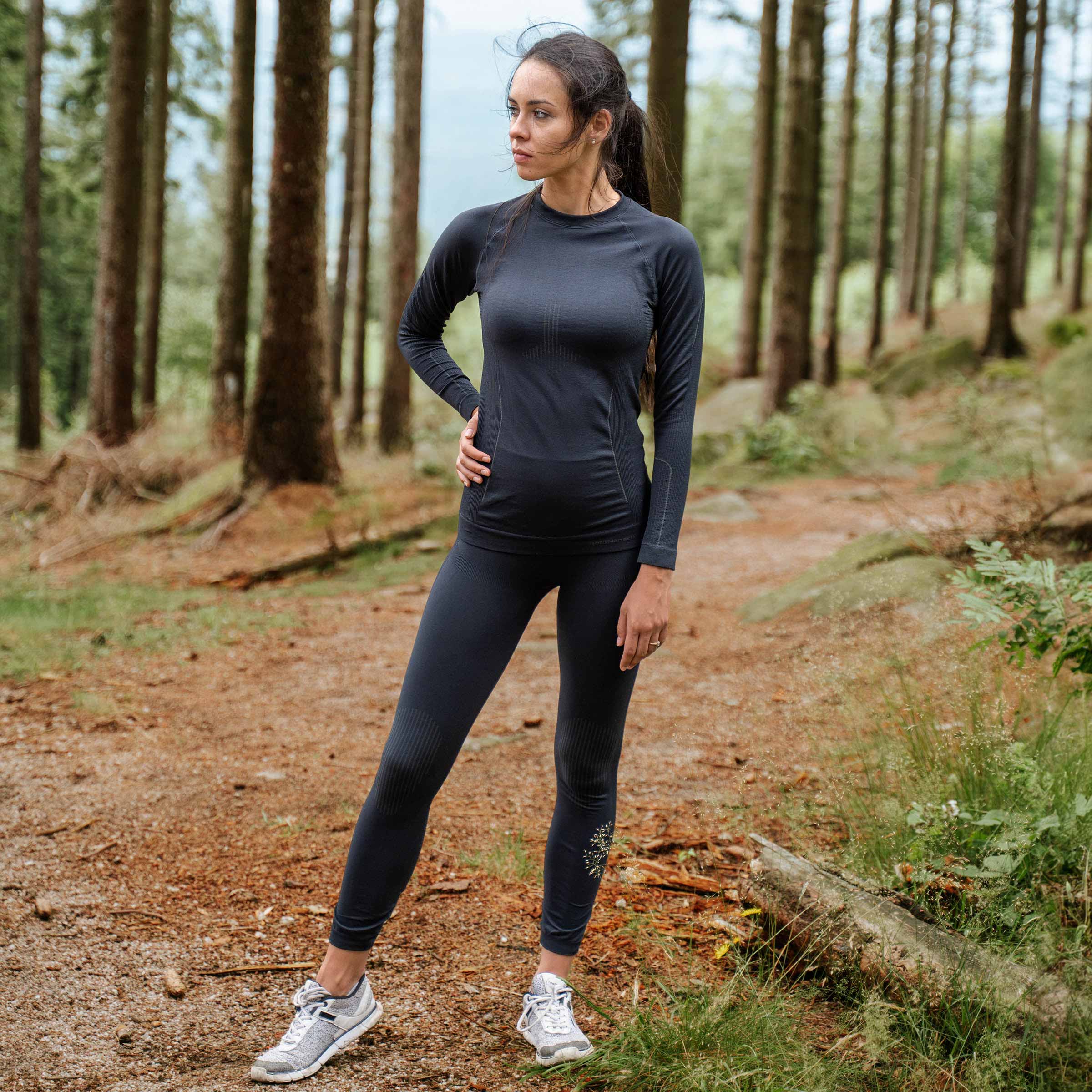Leggings termici da donna Fjord Nansen Riffe - Rocky Grey