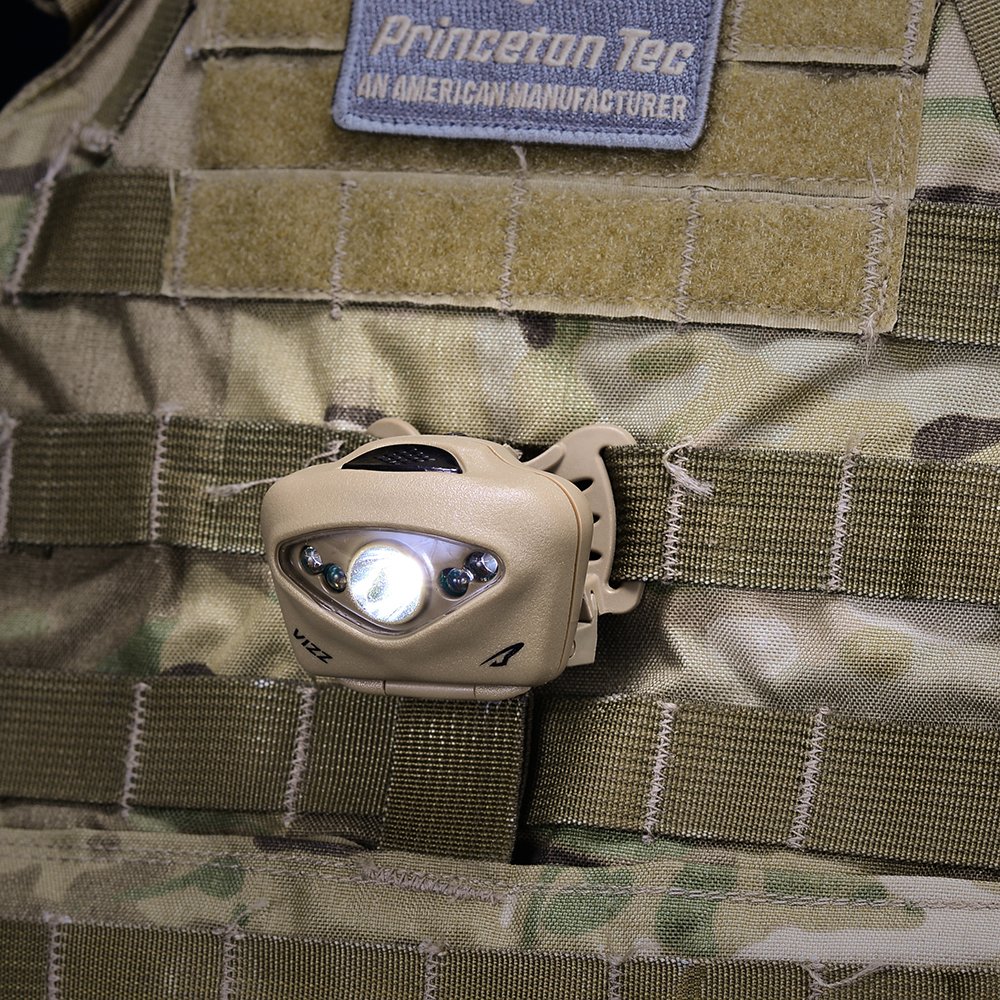 Torcia frontale Princeton Tec VIZZ TAC MPLS - 350 lumen - Tan/MultiCam