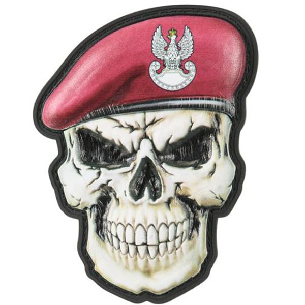 Patch M-Tac Teschio con Basco Truppe Aviotrasportate 3D PVC - Dark Burgundy