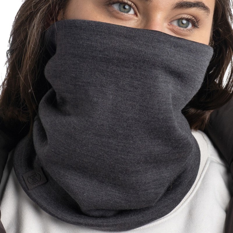 Bandana tubolare protettiva Buff Merino Heavyweight - Solid Grey