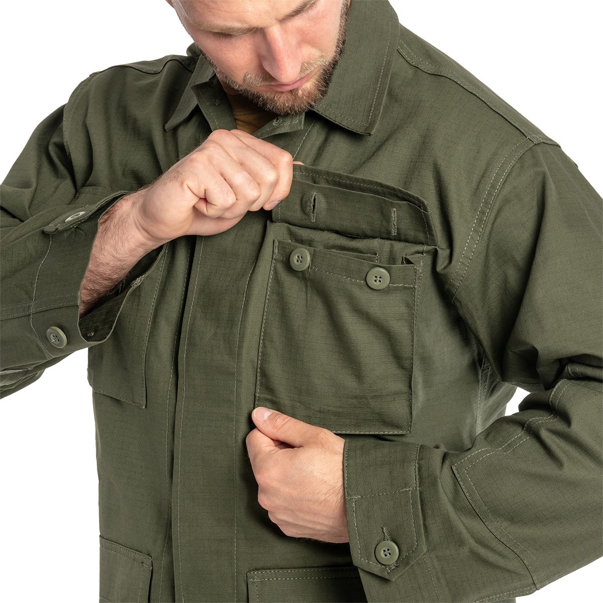 Giacca militare Mil-Tec Teesar BDU Rip-Stop - Olive