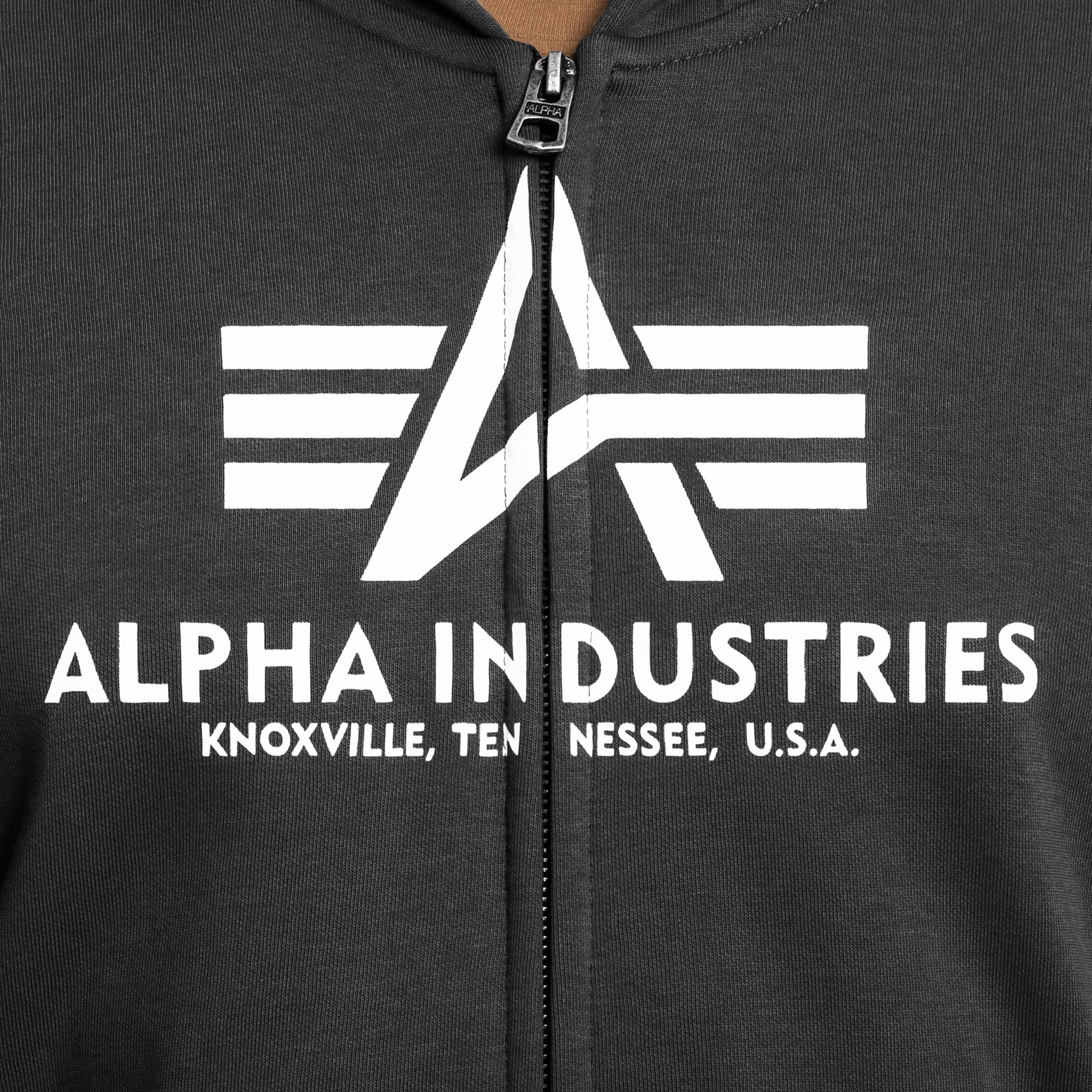 Felpa con zip Alpha Industries Basic Zip Hoody - Black