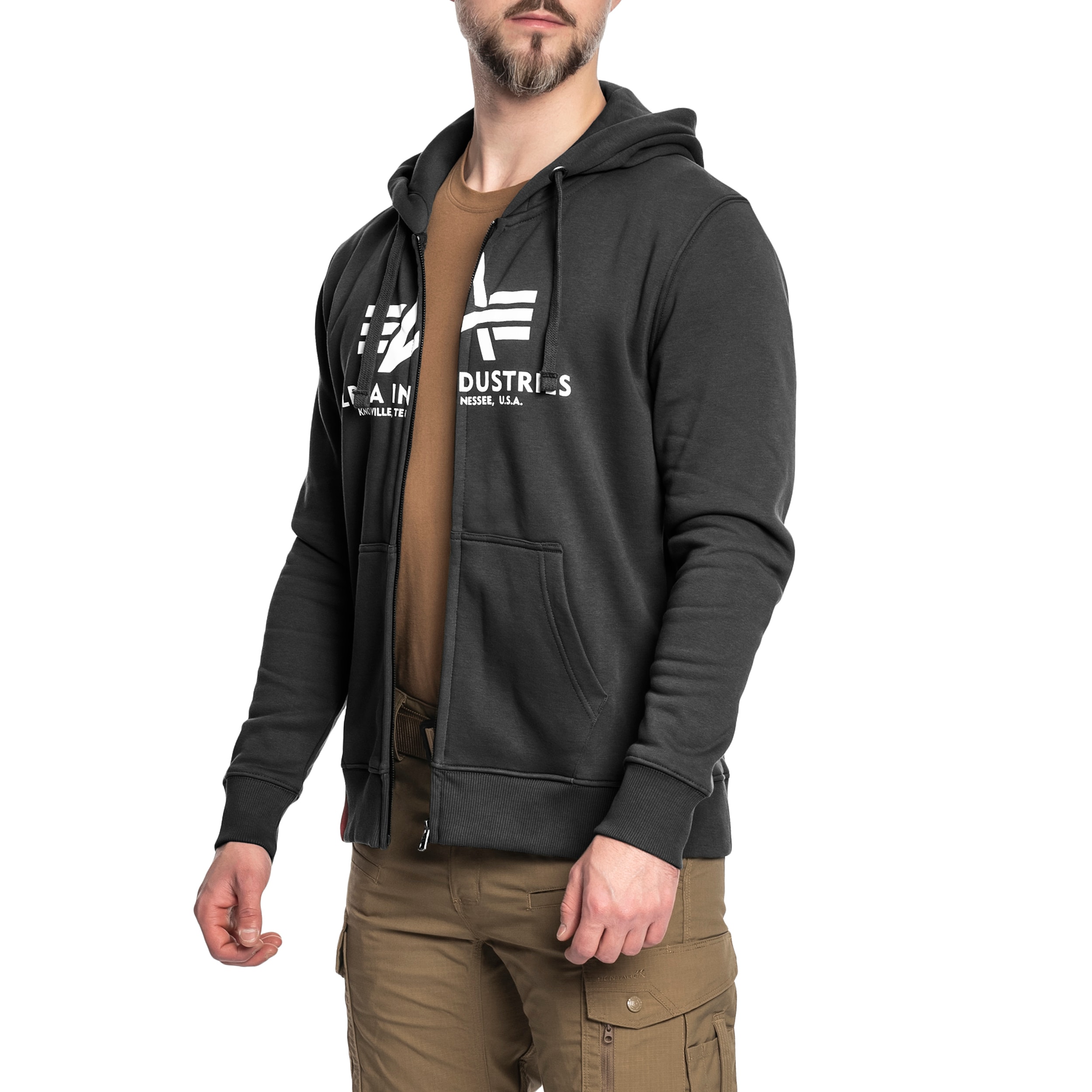 Felpa con zip Alpha Industries Basic Zip Hoody - Black
