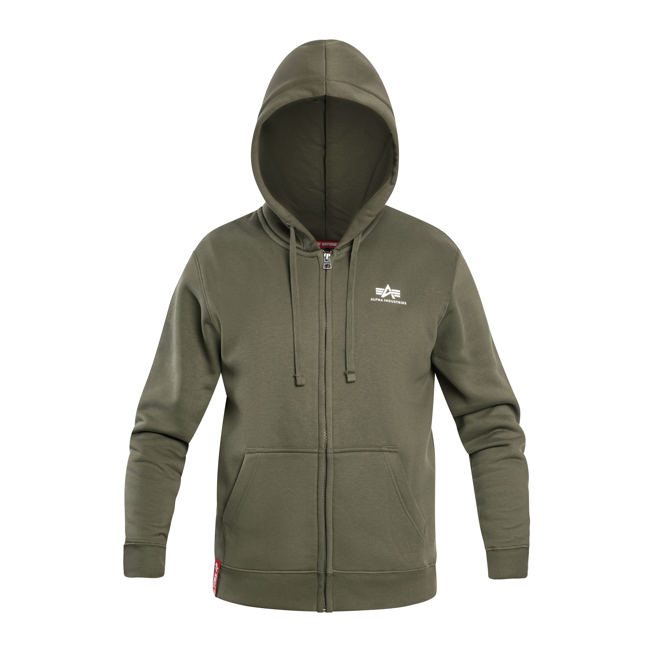 Felpa con zip Alpha Industries Basic Small Logo - Dark Olive