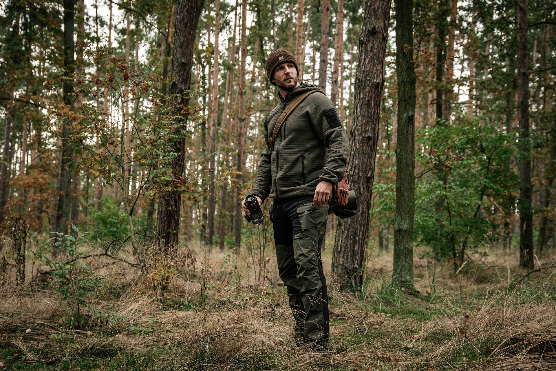 Pantaloni Helikon-Tex Hybrid Outback DuraCanvas - Taiga Green/Black