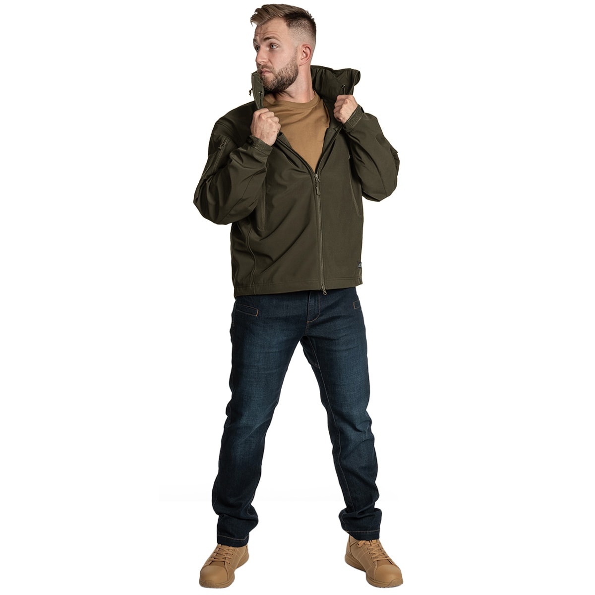 Giacca Helikon-Tex Gunfighter Softshell Shark Skin Windblocker - Taiga Green