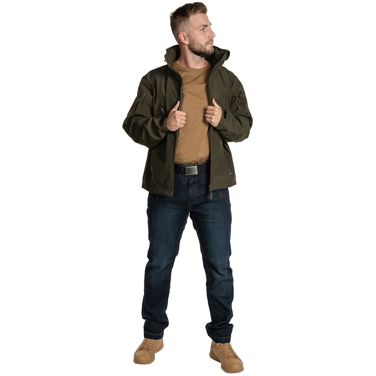 Giacca Helikon-Tex Gunfighter Softshell Shark Skin Windblocker - Taiga Green