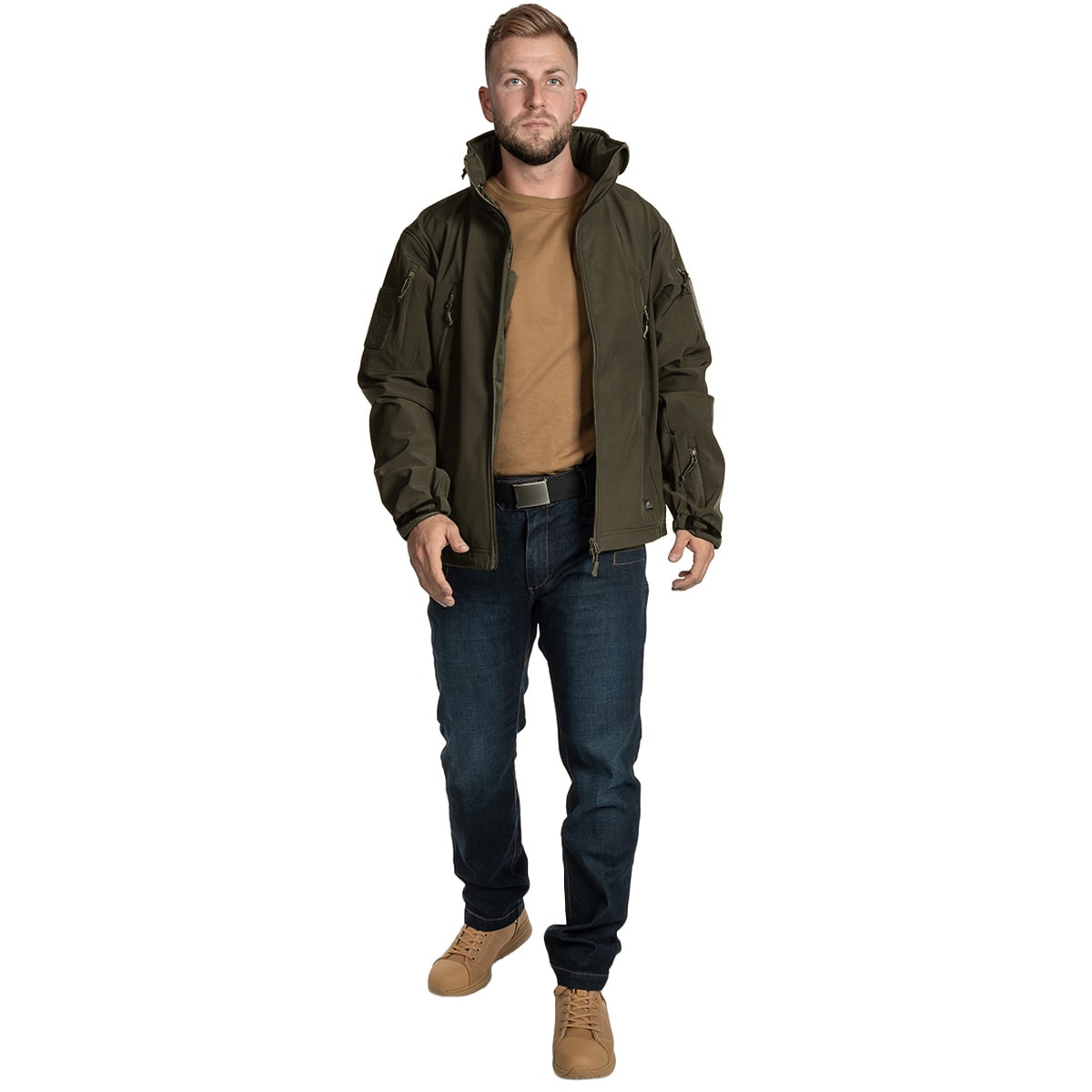 Giacca Helikon-Tex Gunfighter Softshell Shark Skin Windblocker - Taiga Green