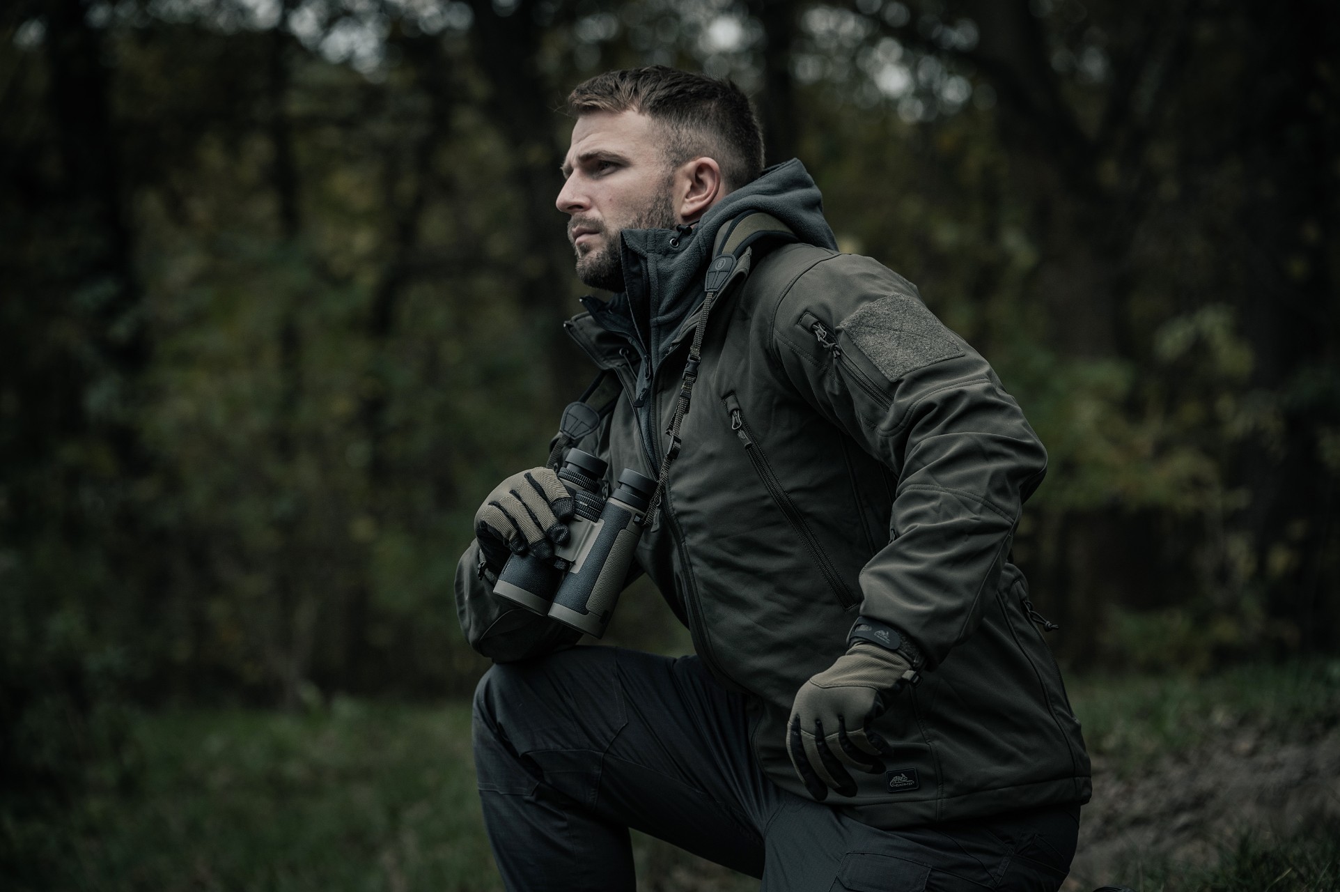 Giacca Helikon-Tex Gunfighter Softshell Shark Skin Windblocker - Taiga Green