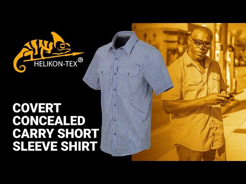 Camicia Helikon-Tex Covert Concealed Carry a maniche corte - Dirt Red Checkered