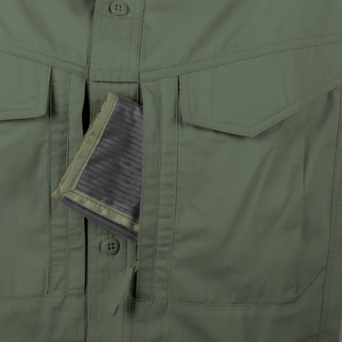 Camicia Helikon-Tex Defender Mk2 PolyCotton Ripstop Manica Lunga - Olive Green