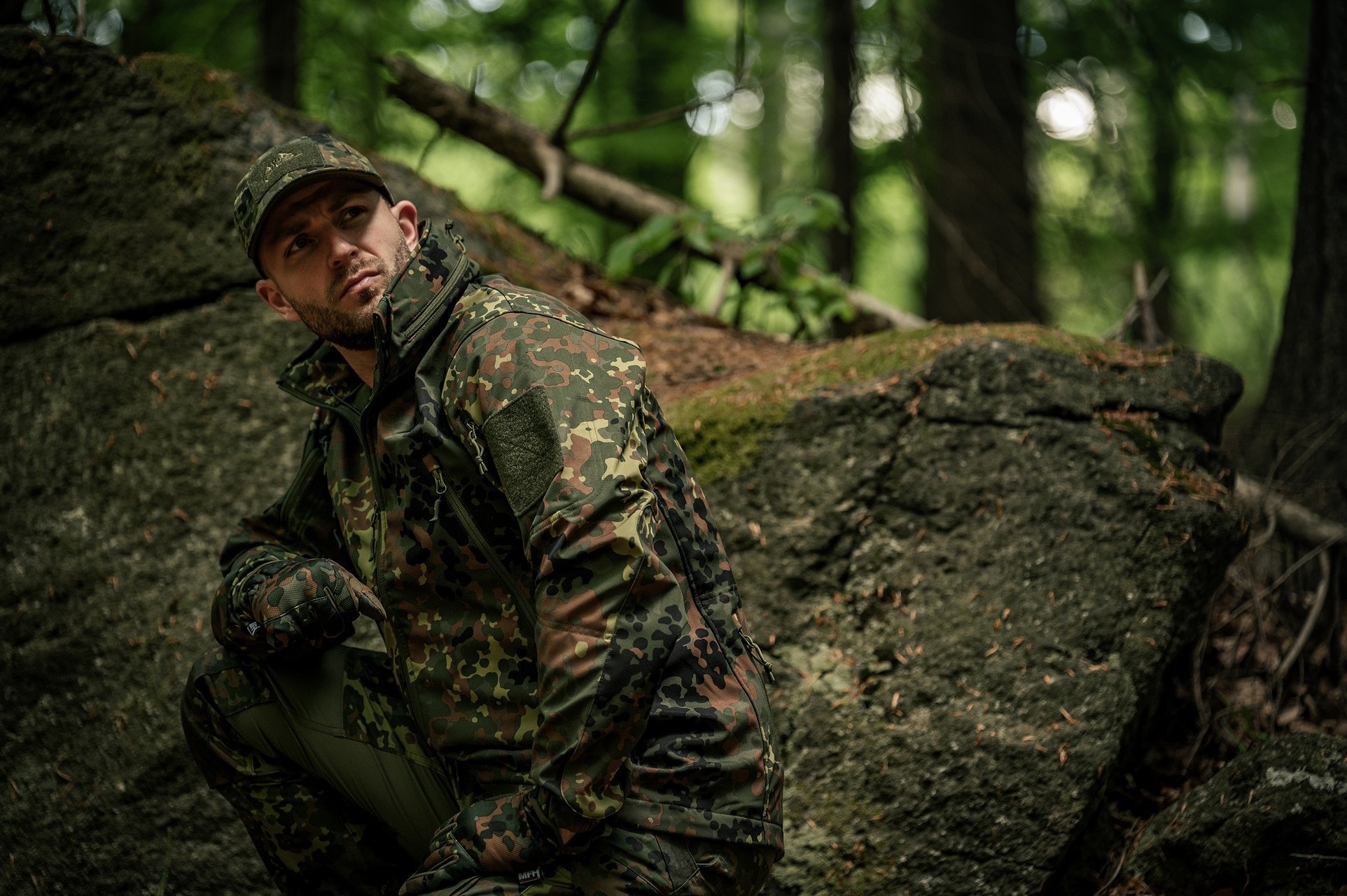 Giacca Helikon-Tex Gunfighter Softshell Shark Skin Windblocker - Flecktarn