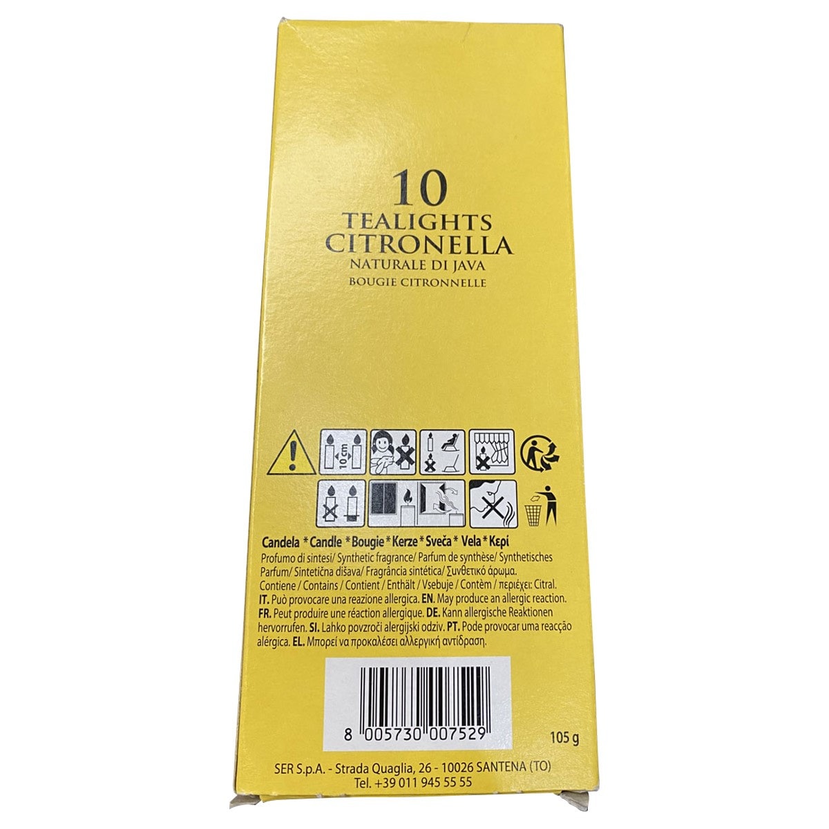 Candela antizanzare Highlander Outdoor Citronella - 10 pezzi