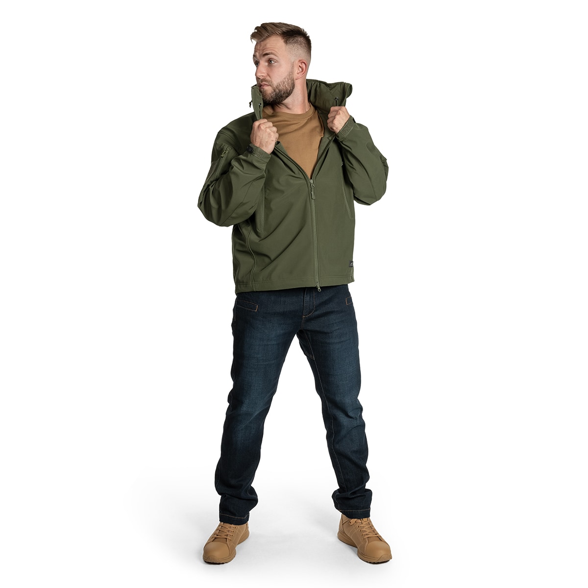 Giacca Helikon-Tex Gunfighter Softshell Shark Skin Windblocker - Olive Green