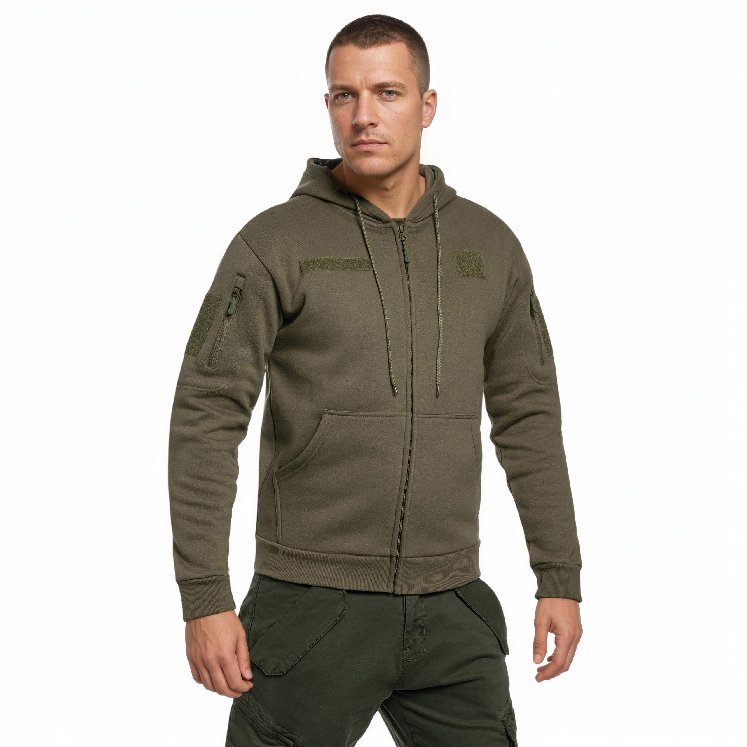 Felpa con cappuccio con zip Mil-Tec Tactical - Olive