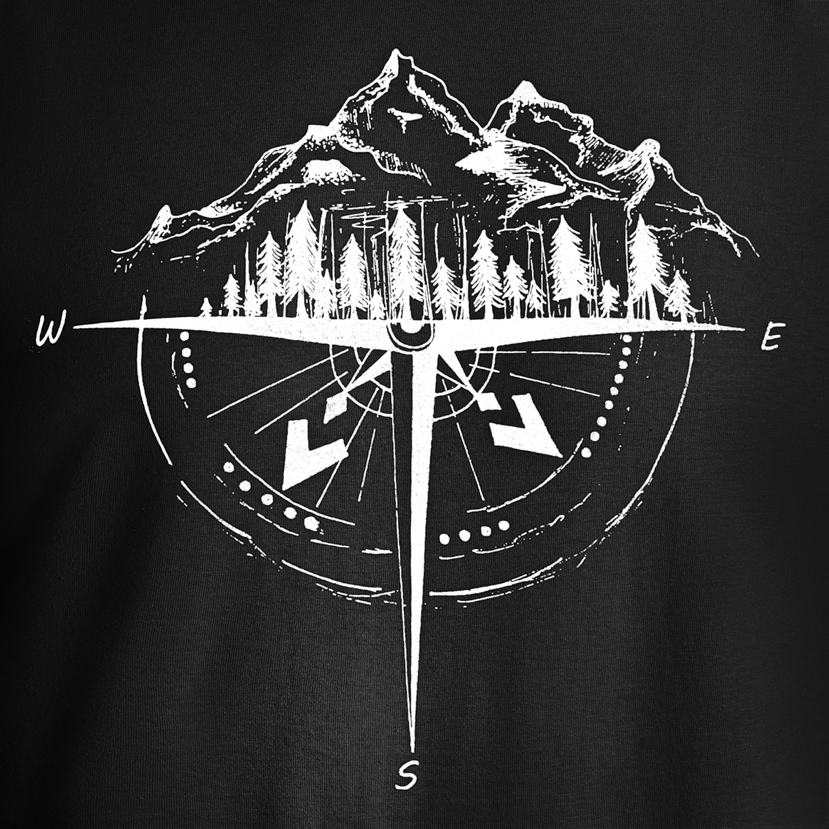 Tricou TigerWood Trandafirul vânturilor - Negru